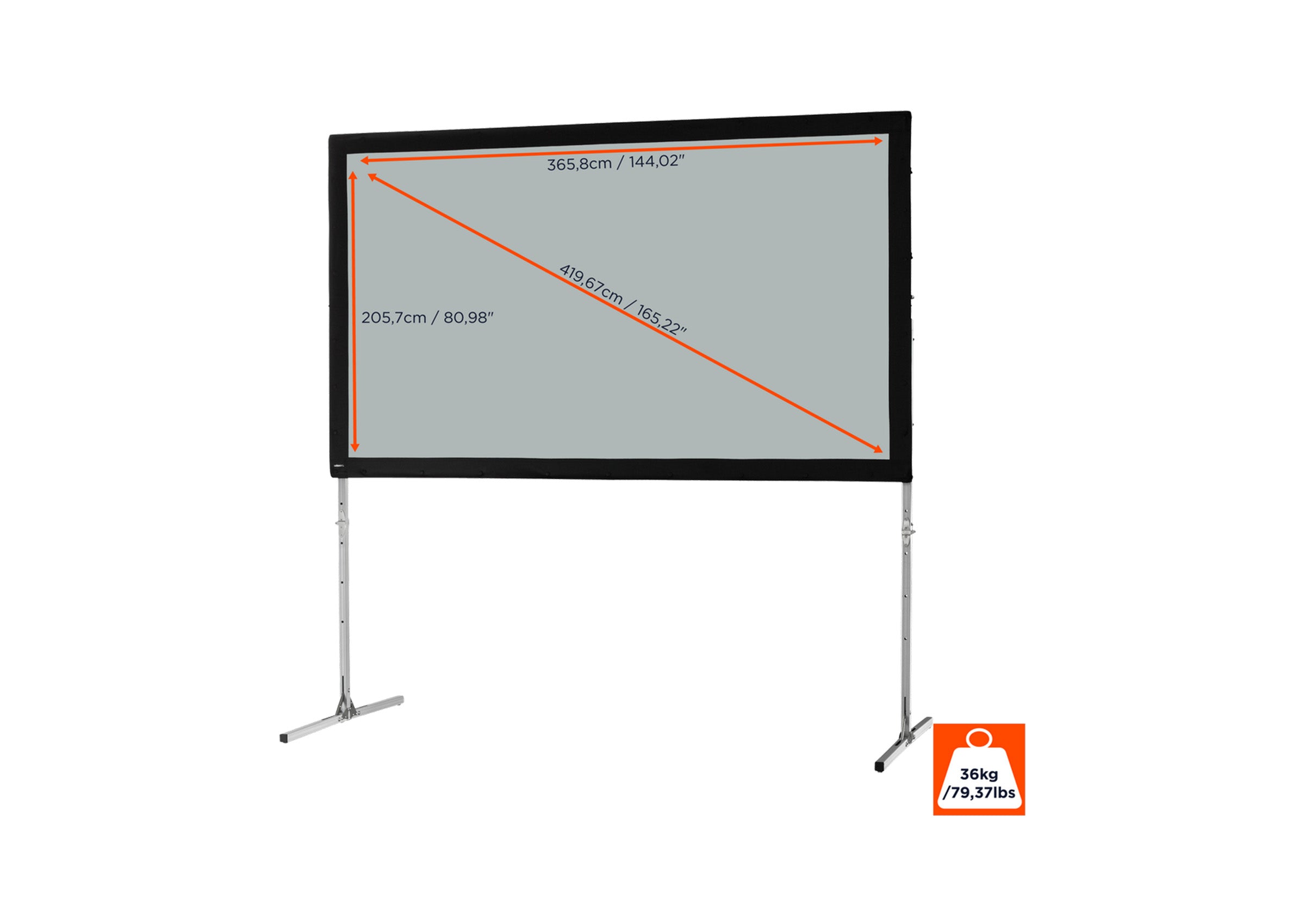 celexon Faltrahmen Leinwand Mobil Expert, Rückprojektion