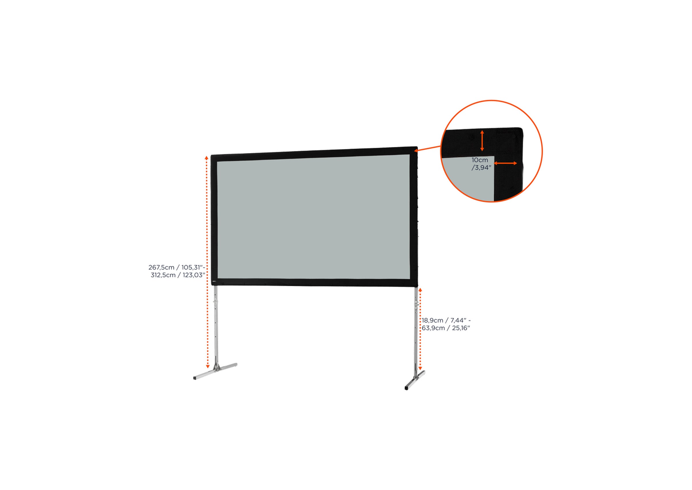 celexon Faltrahmen Leinwand Mobil Expert, Rückprojektion