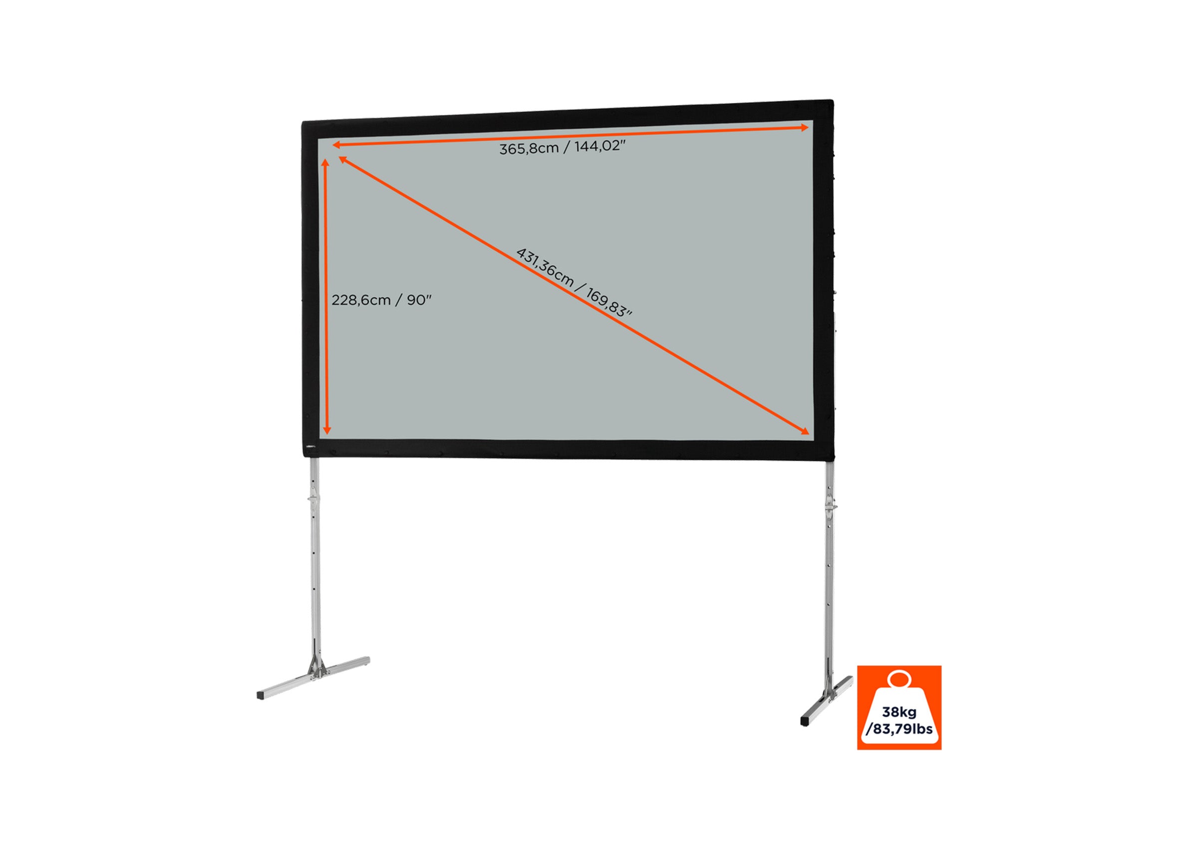 celexon Faltrahmen Leinwand Mobil Expert, Rückprojektion