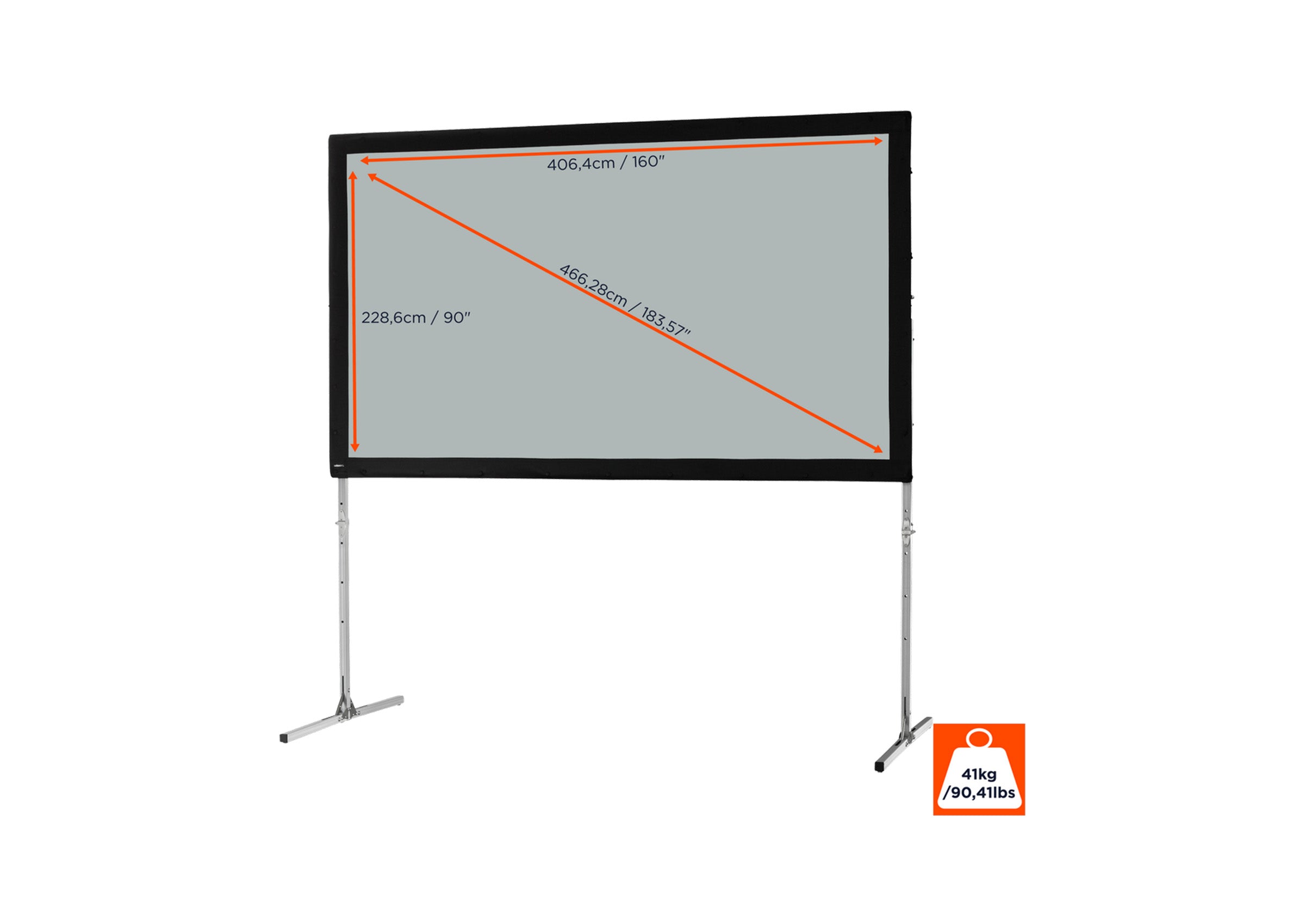 celexon Faltrahmen Leinwand Mobil Expert, Rückprojektion