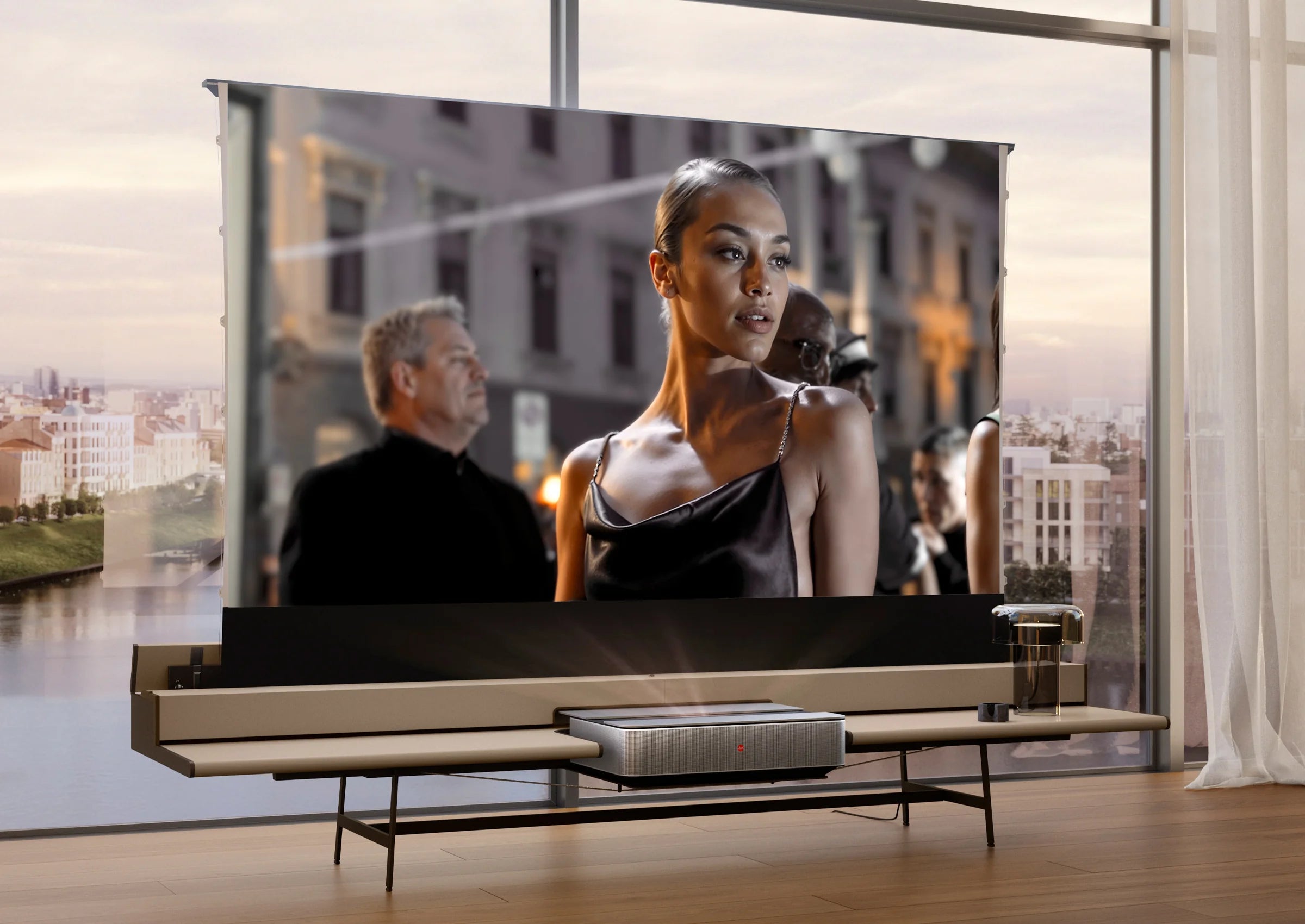 Écran de projection de sol motorisé celexon HomeCinema Plus à Haut Contraste - CLR UST