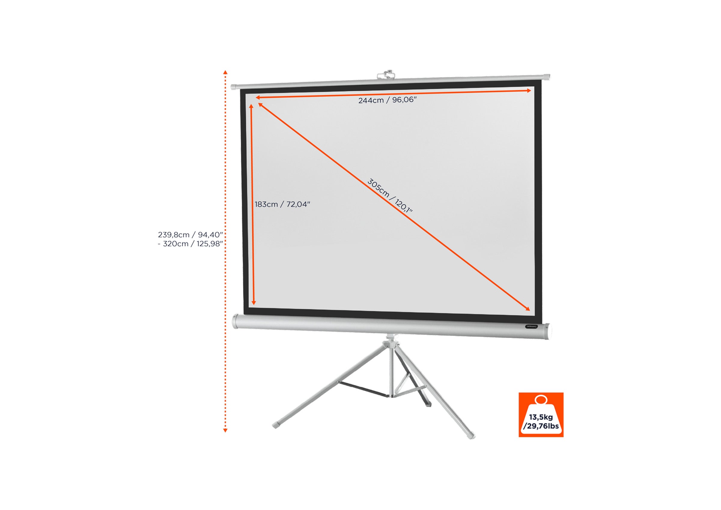 celexon Stativleinwand Economy - White Edition
