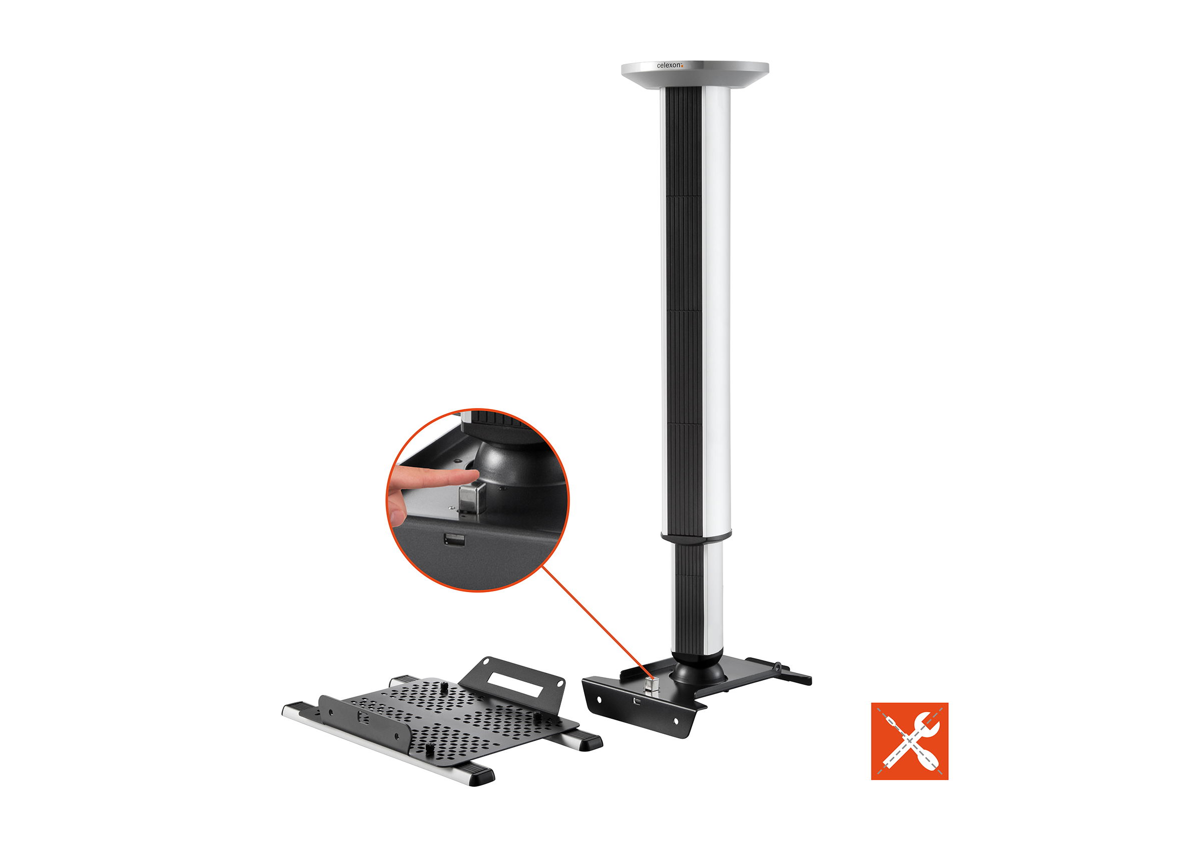 Support universel pour plafond celexon MultiCel Expert pour projecteur ST