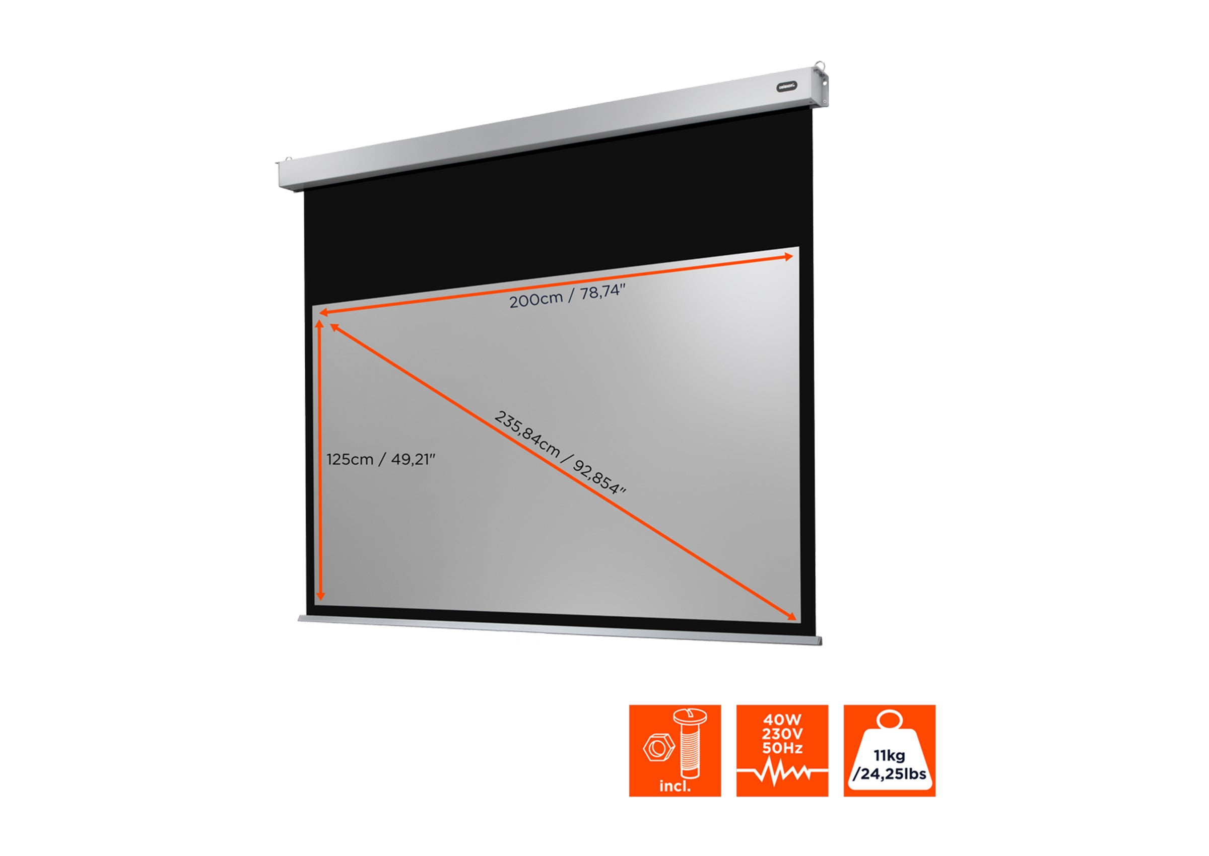 celexon Projector Screen Electric Professional Plus