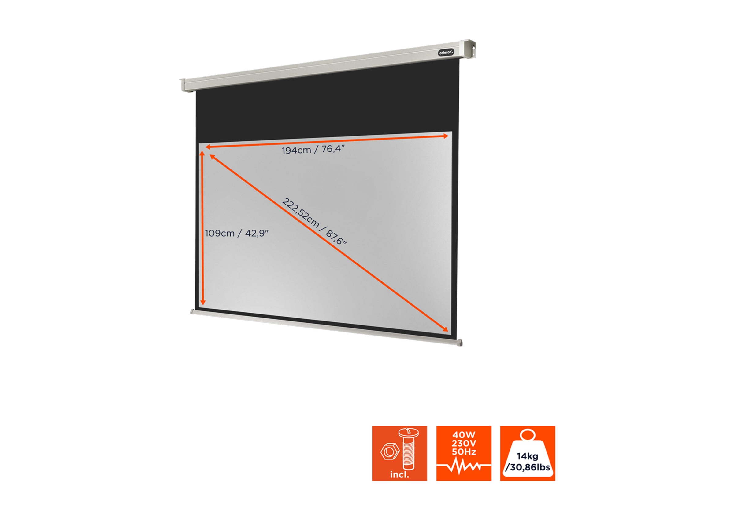 celexon Projector Screen Electric Professional