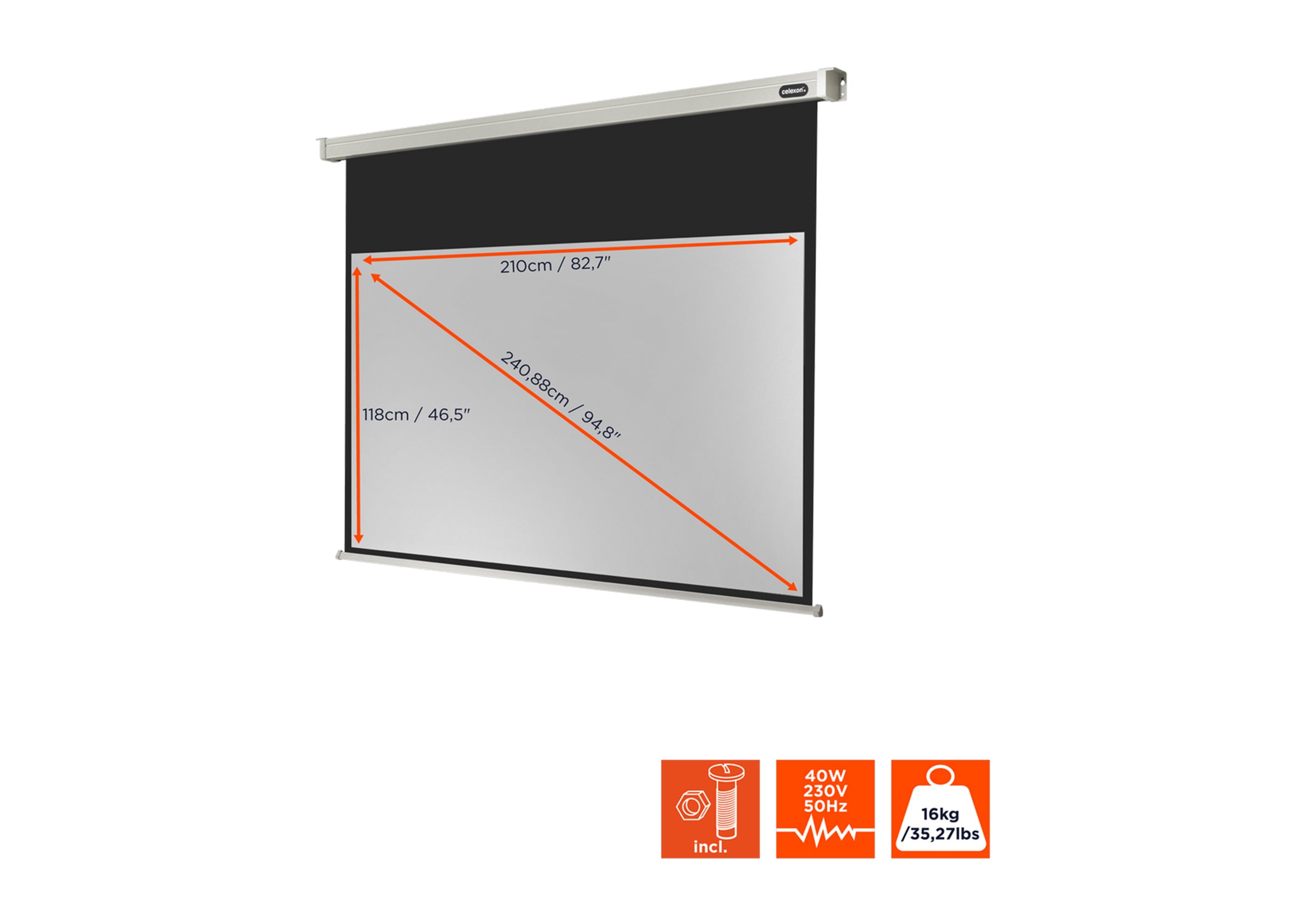 celexon Projector Screen Electric Professional