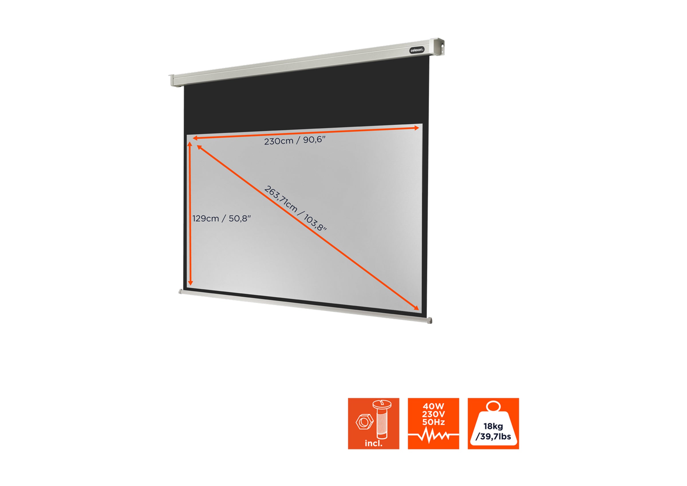 celexon Projector Screen Electric Professional