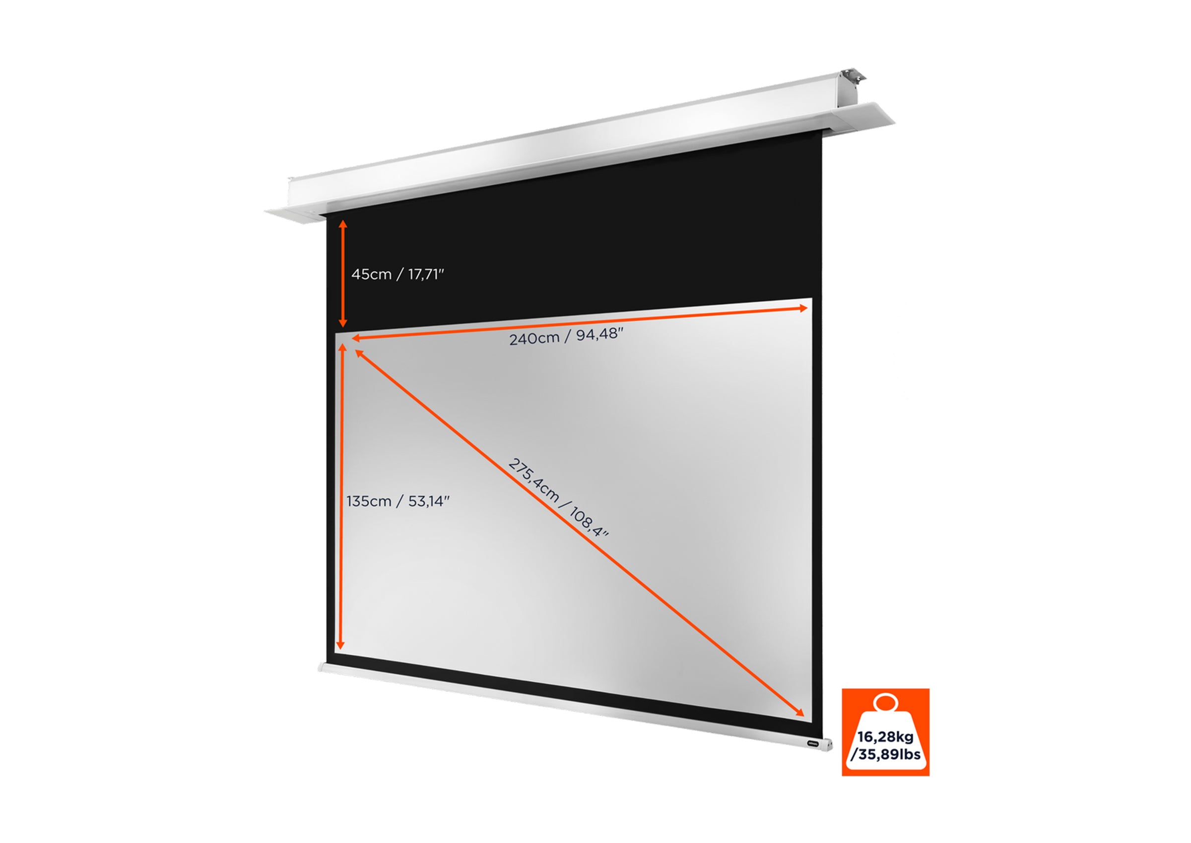 celexon Ceiling Recessed Electric Professional Plus Projector Screen