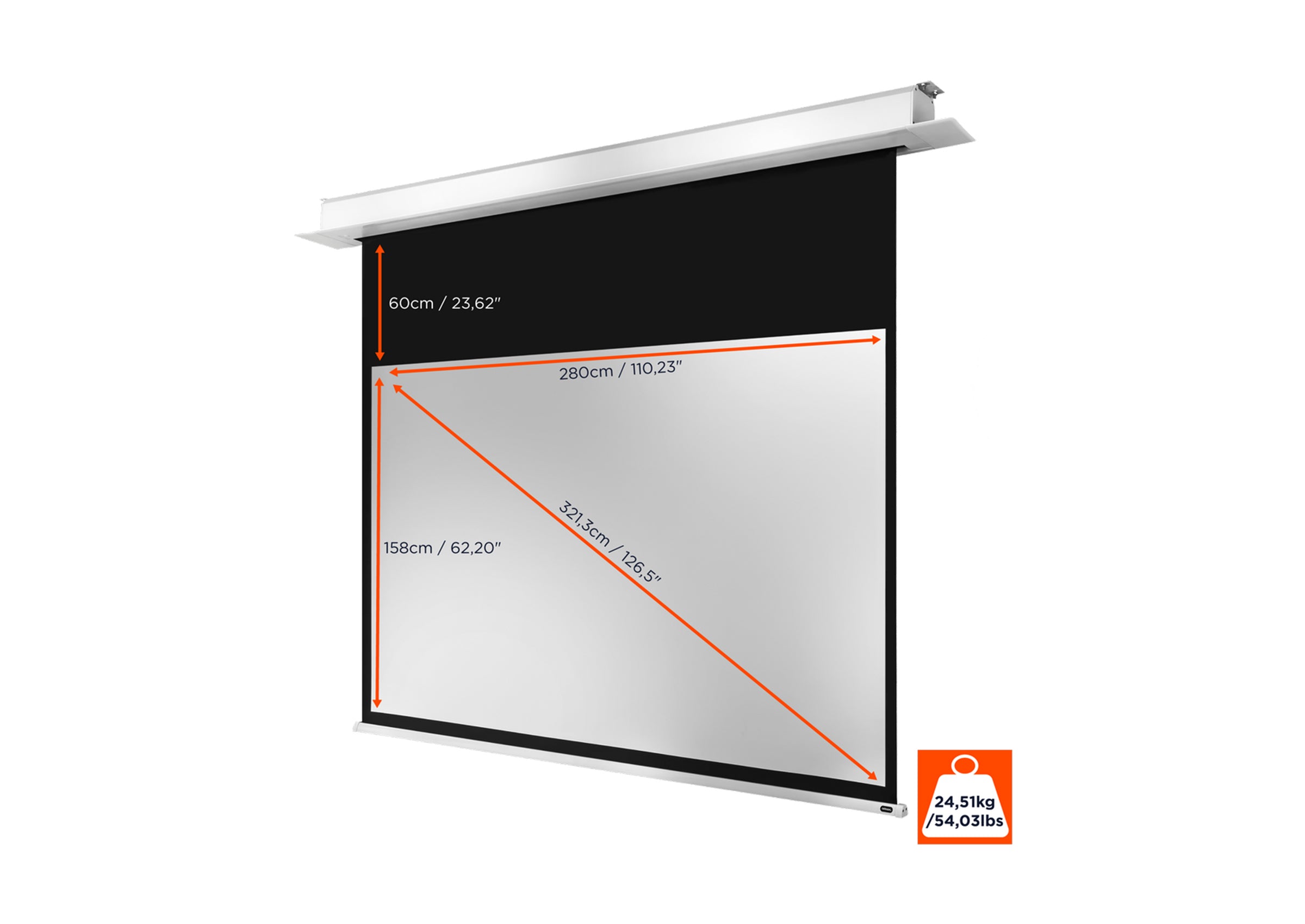 celexon Ceiling Recessed Electric Professional Plus Projector Screen