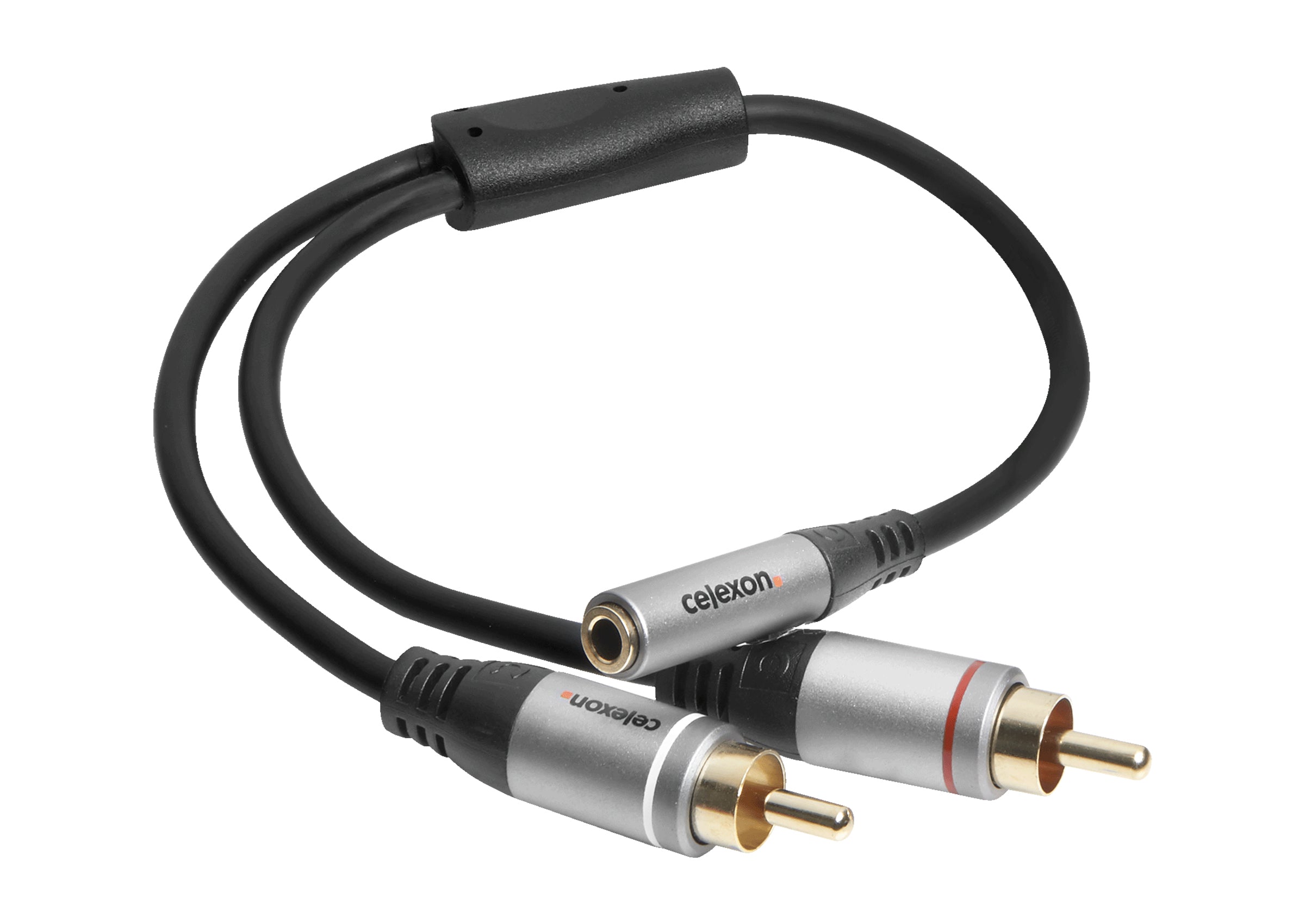 celexon 2x Cinch auf 3,5mm Stereo Klinke M/F Audioadapter 0,25m - Professional Line