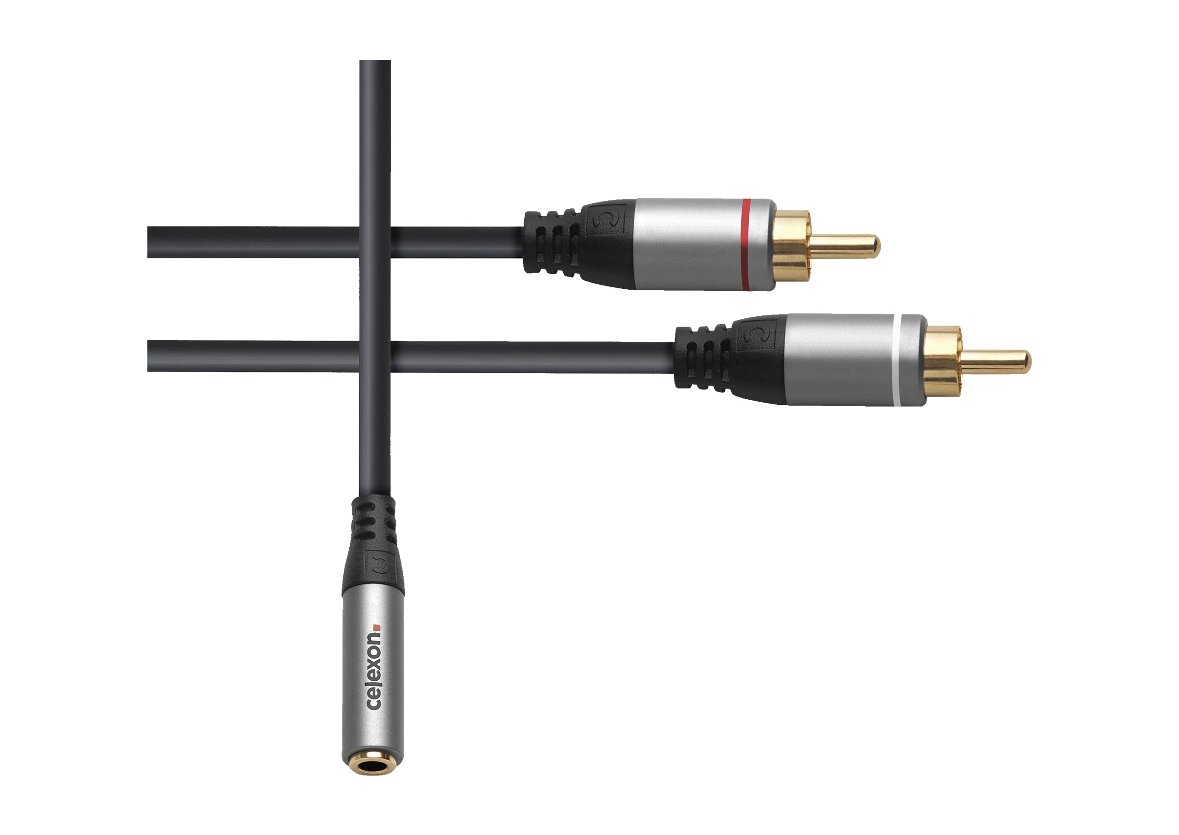 celexon 2x Cinch auf 3,5mm Stereo Klinke M/F Audioadapter 0,25m - Professional Line