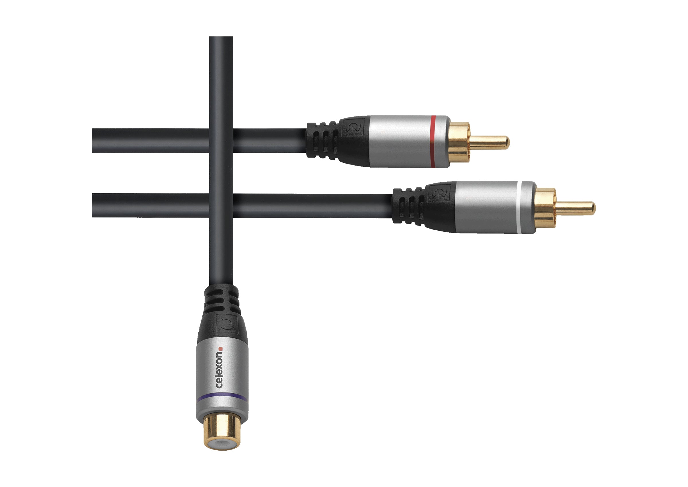 celexon 2x Cinch auf Cinch M/F Audioadapter 0,25m - Professional Line