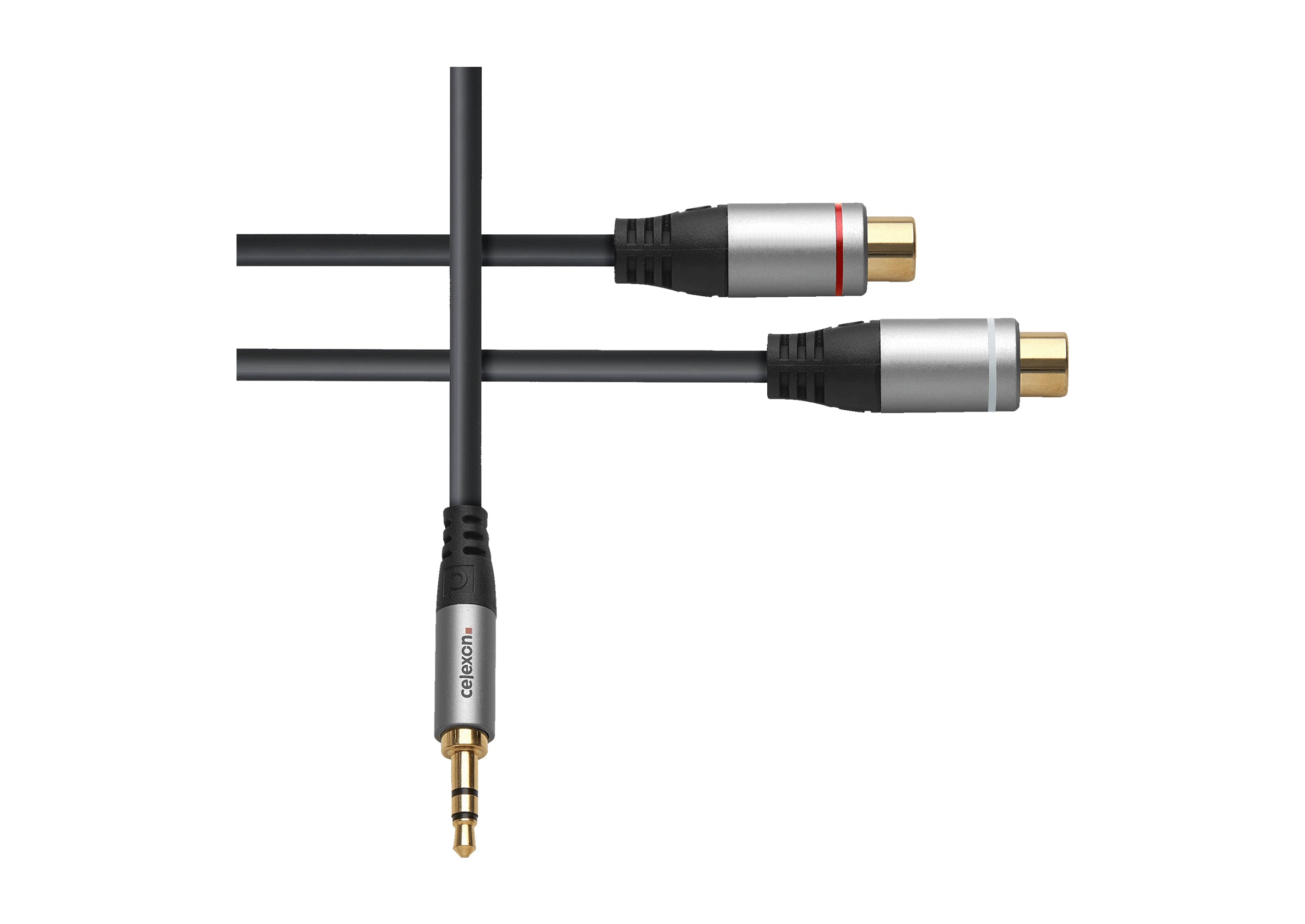 celexon 3,5mm Stereo Klinke auf 2x Cinch M/F Audioadapter 0,25m - Professional Line