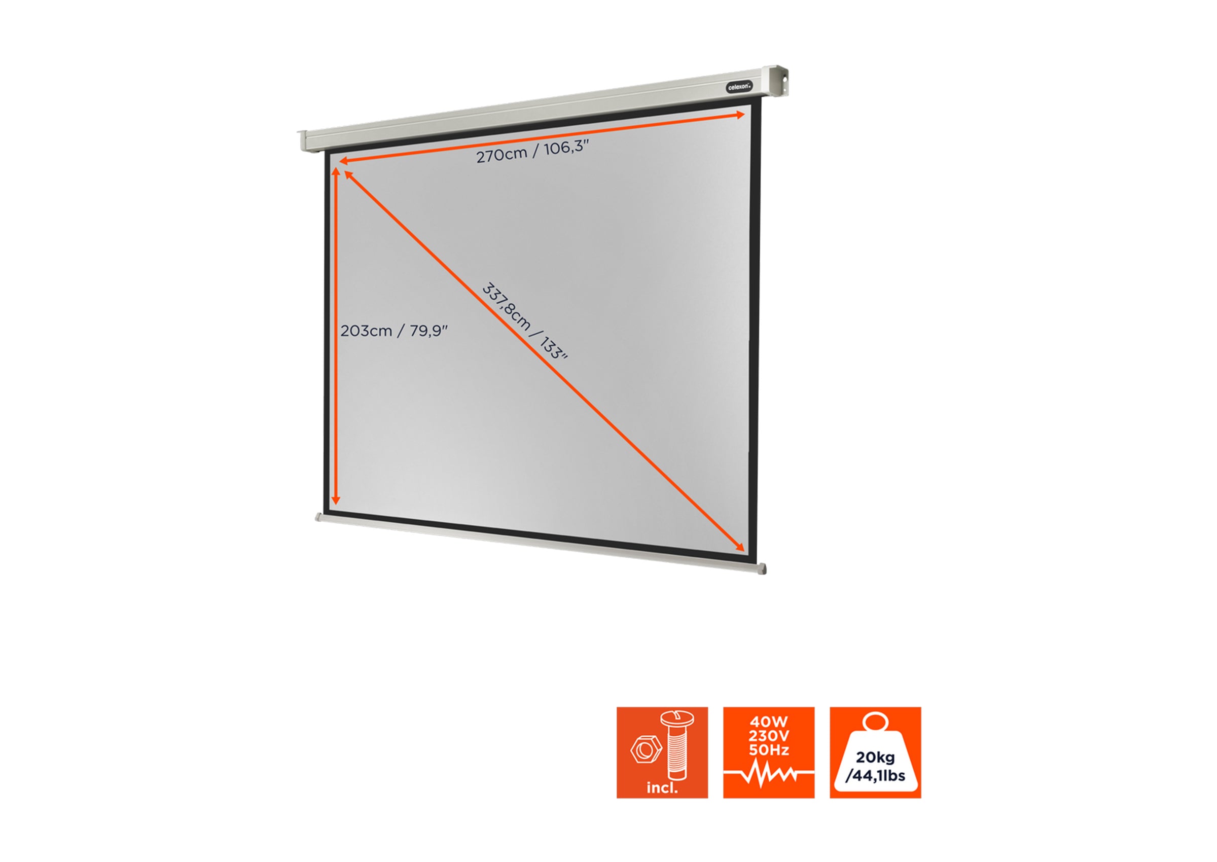 celexon Projector Screen Electric Professional