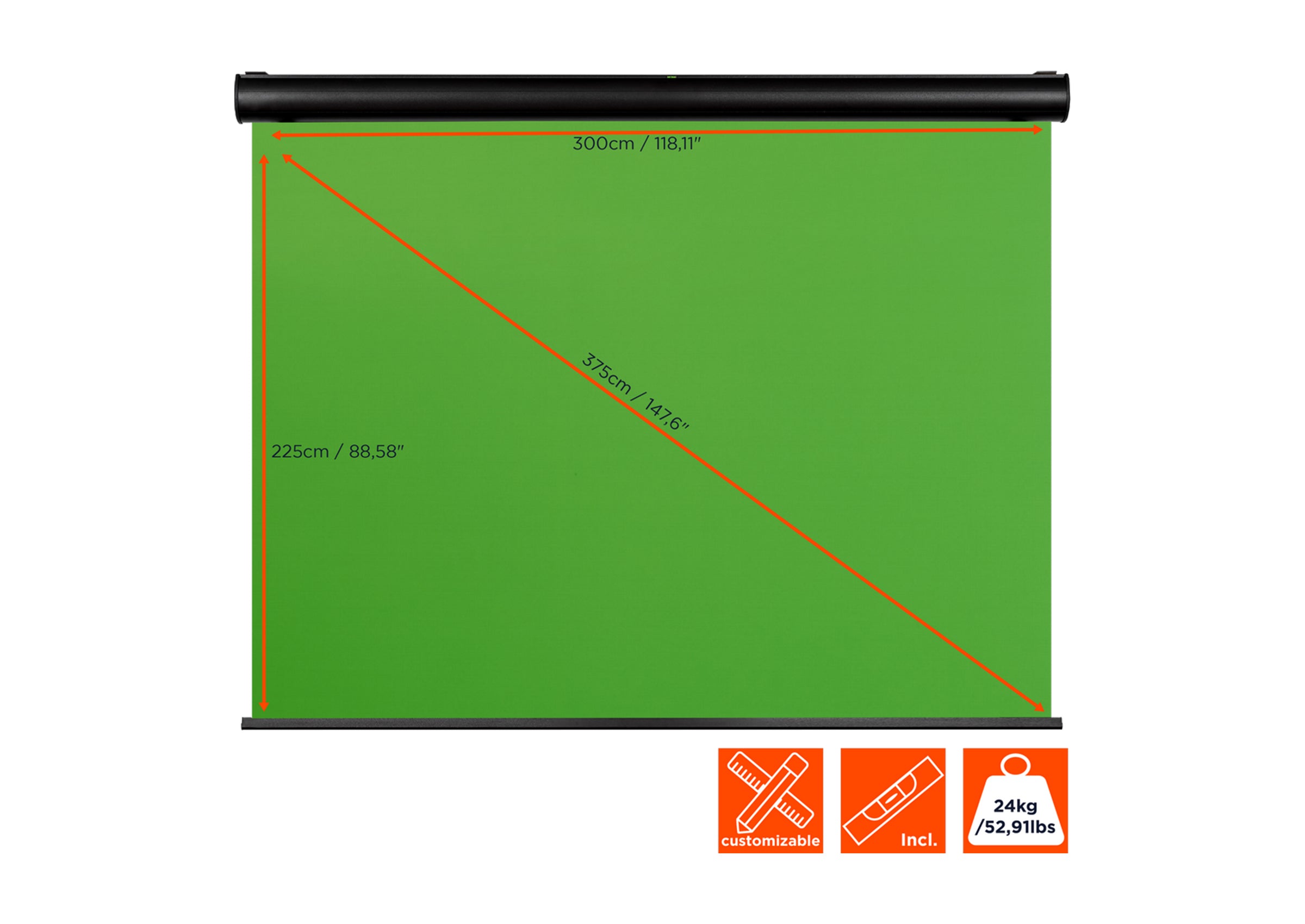 celexon Electric Chroma Key Green Screen