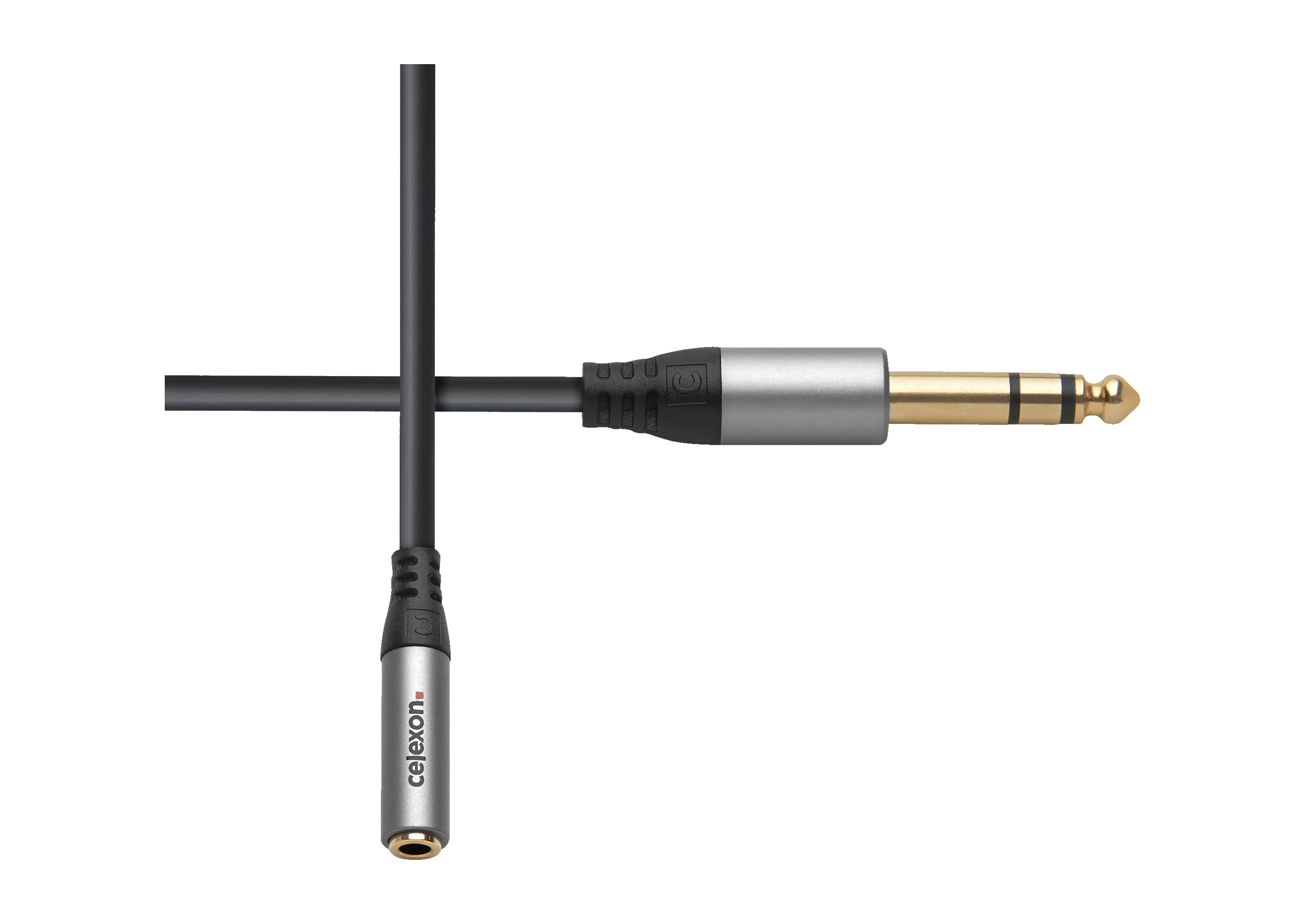 celexon 6,3mm Stereo Klinke auf 3,5mm Stereo Klinke M/F Audioadapter 0,25m- Professional Line