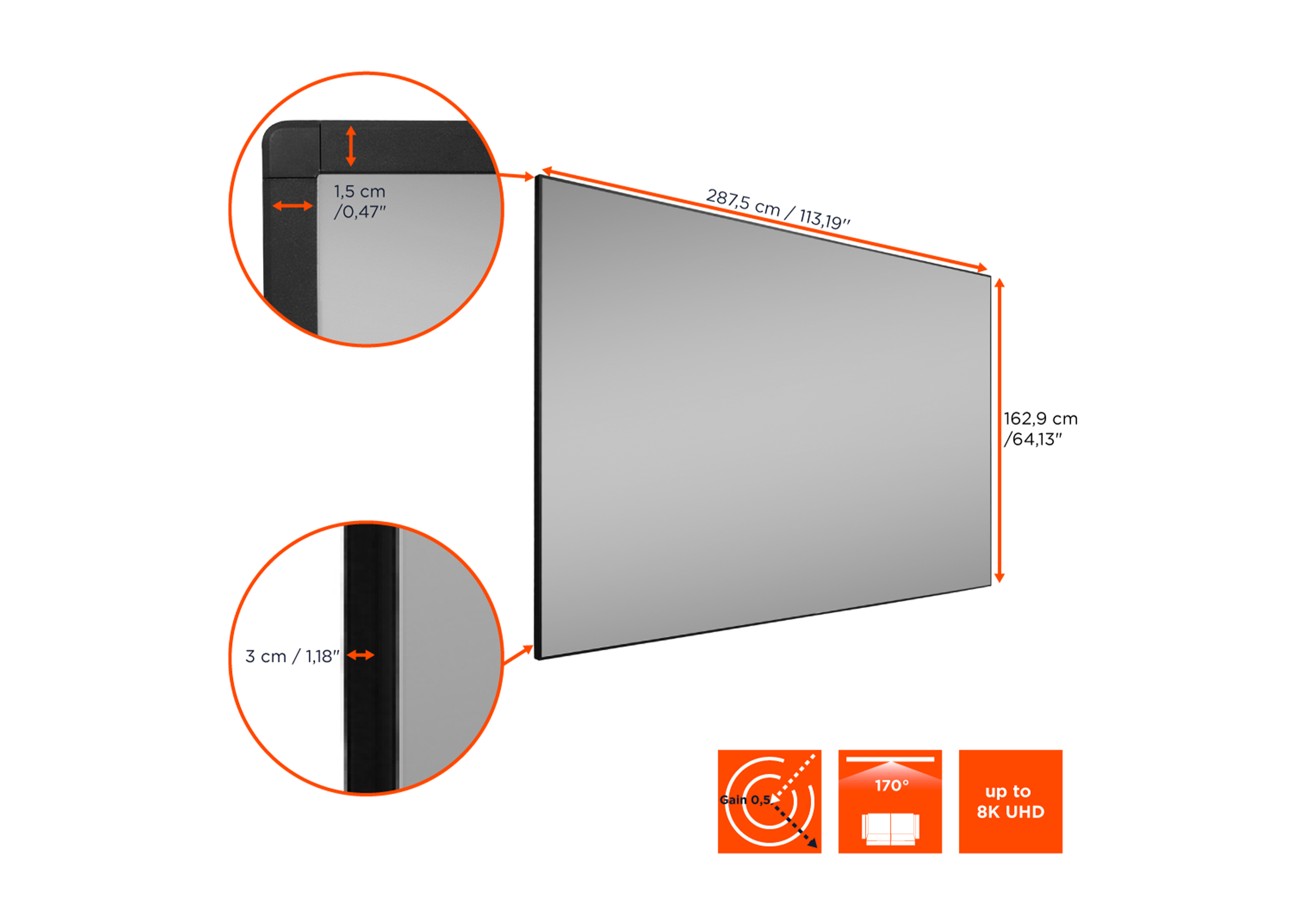 celexon CLR HomeCinema UST High Contrast Frame Projector Screen V2.0