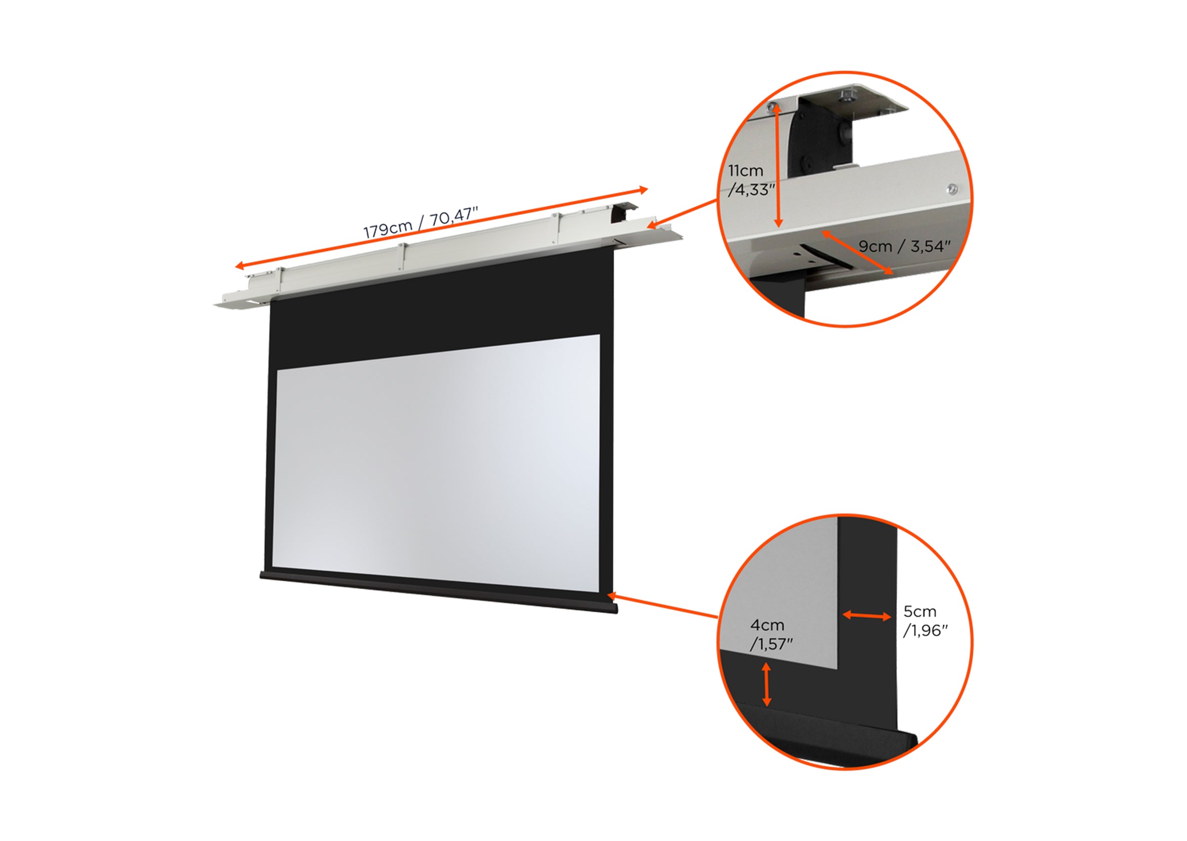 celexon ceiling recessed electric projector screen Expert