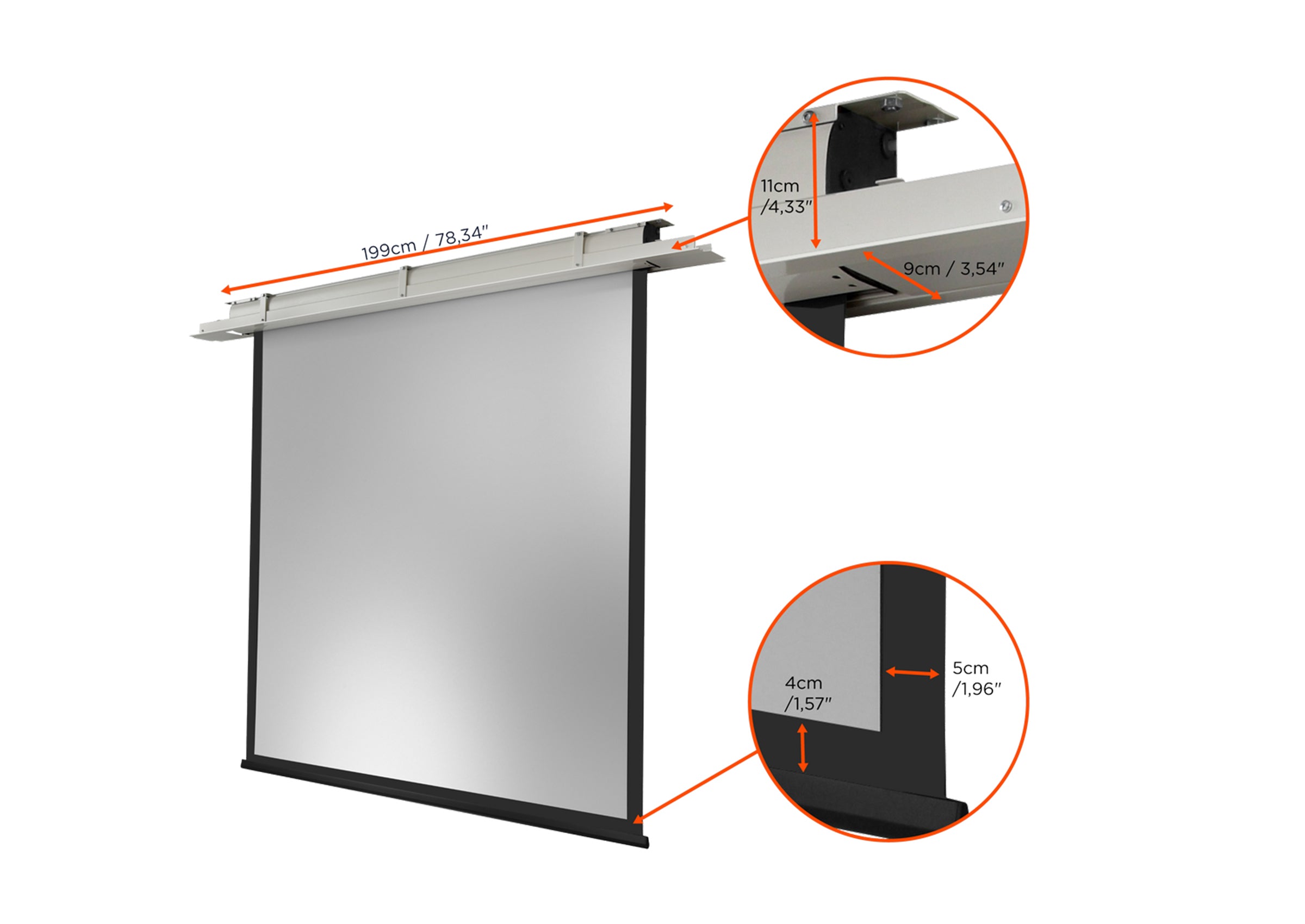 celexon ceiling recessed electric projector screen Expert