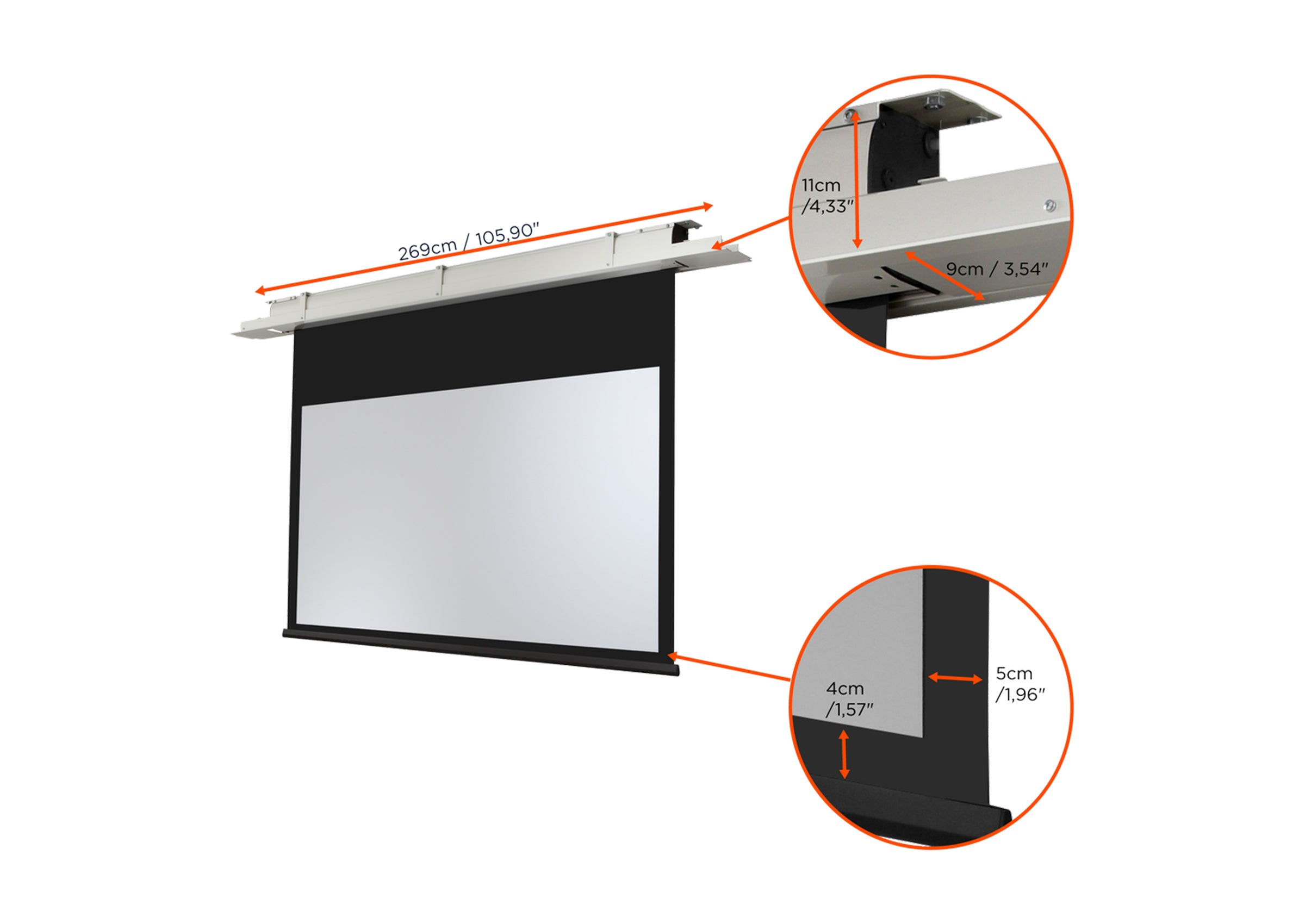 celexon ceiling recessed electric projector screen Expert