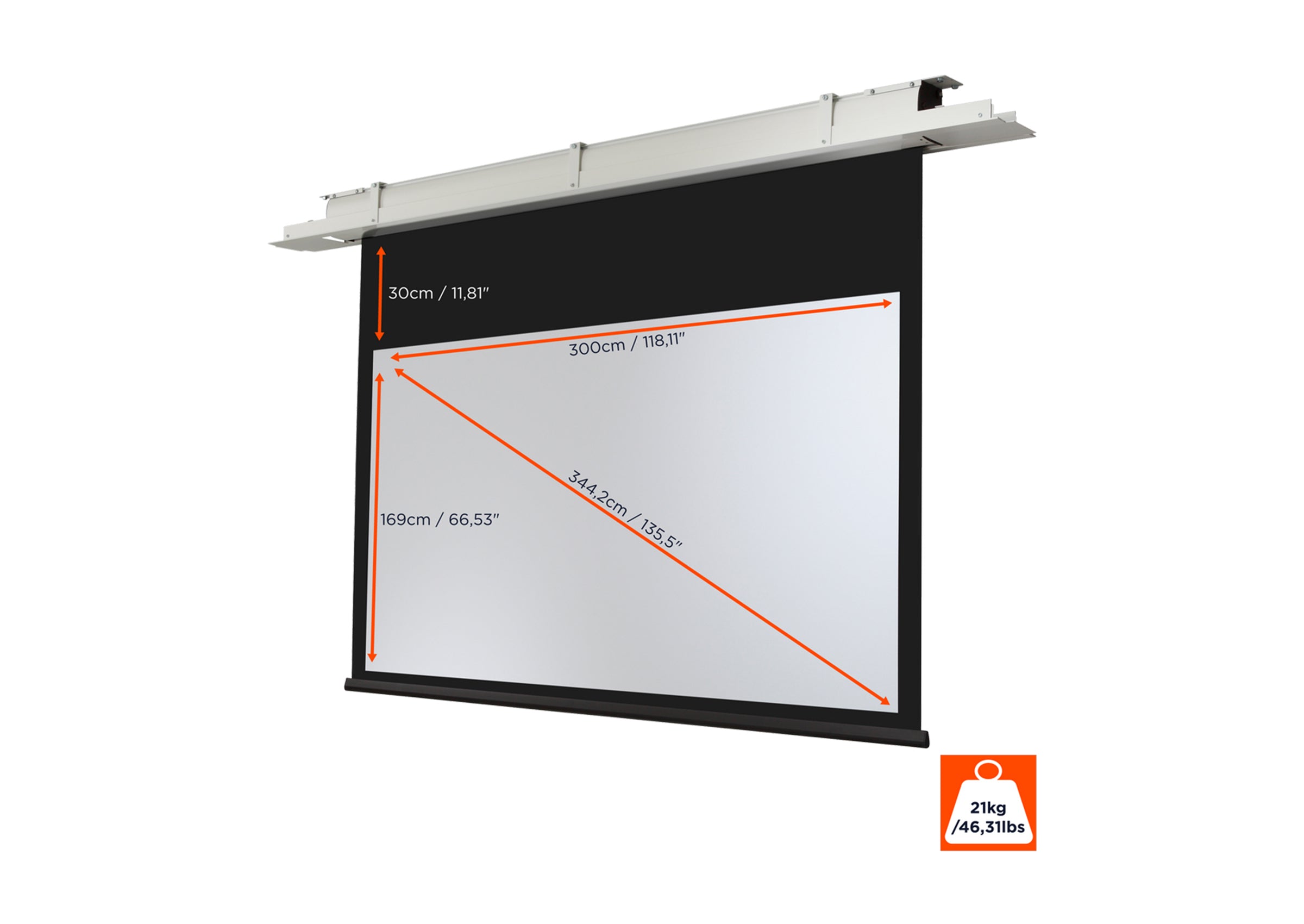 celexon ceiling recessed electric projector screen Expert