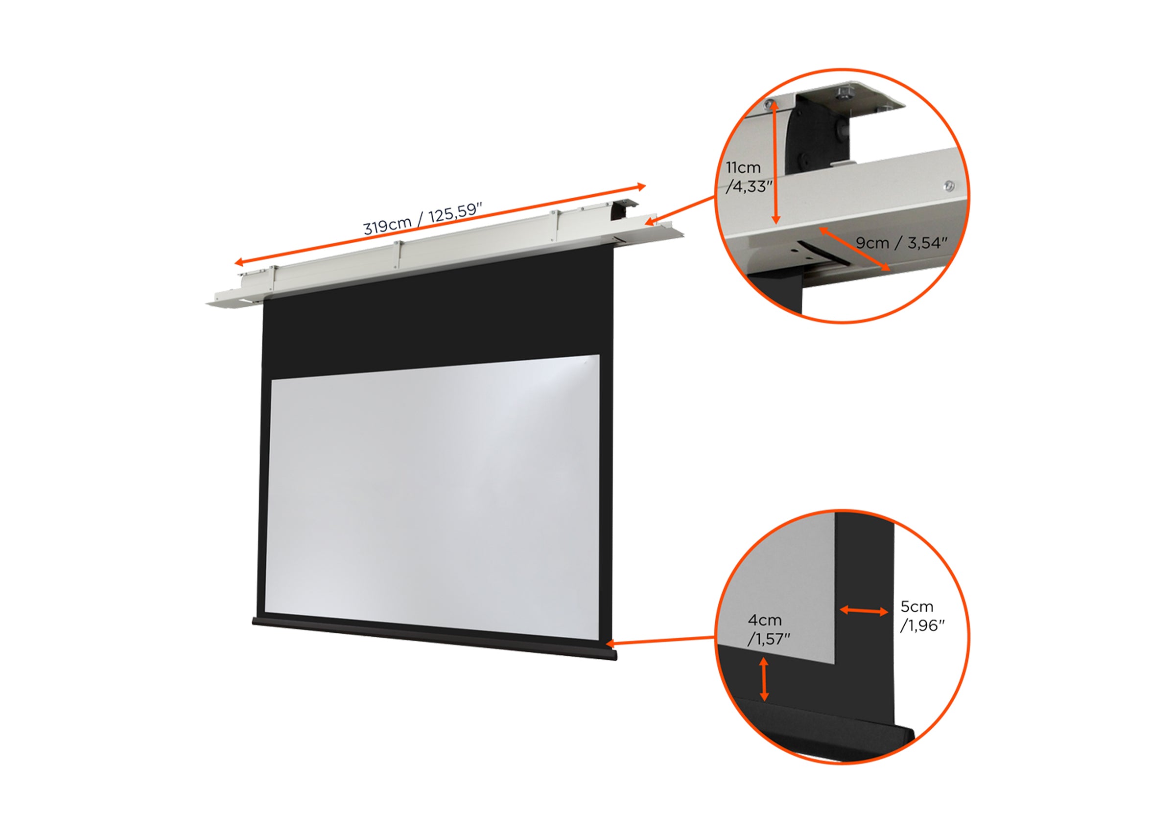 celexon ceiling recessed electric projector screen Expert