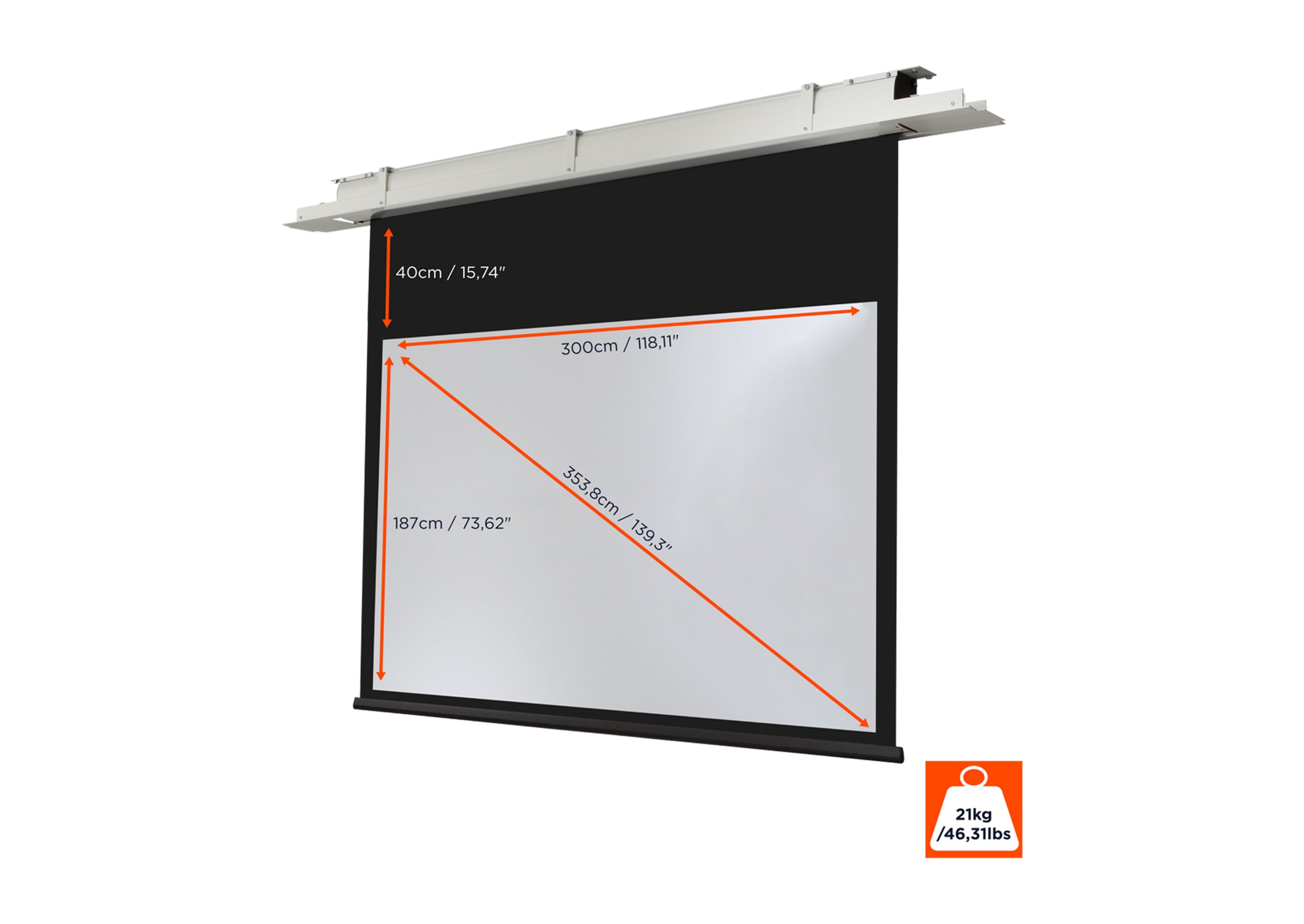 celexon ceiling recessed electric projector screen Expert