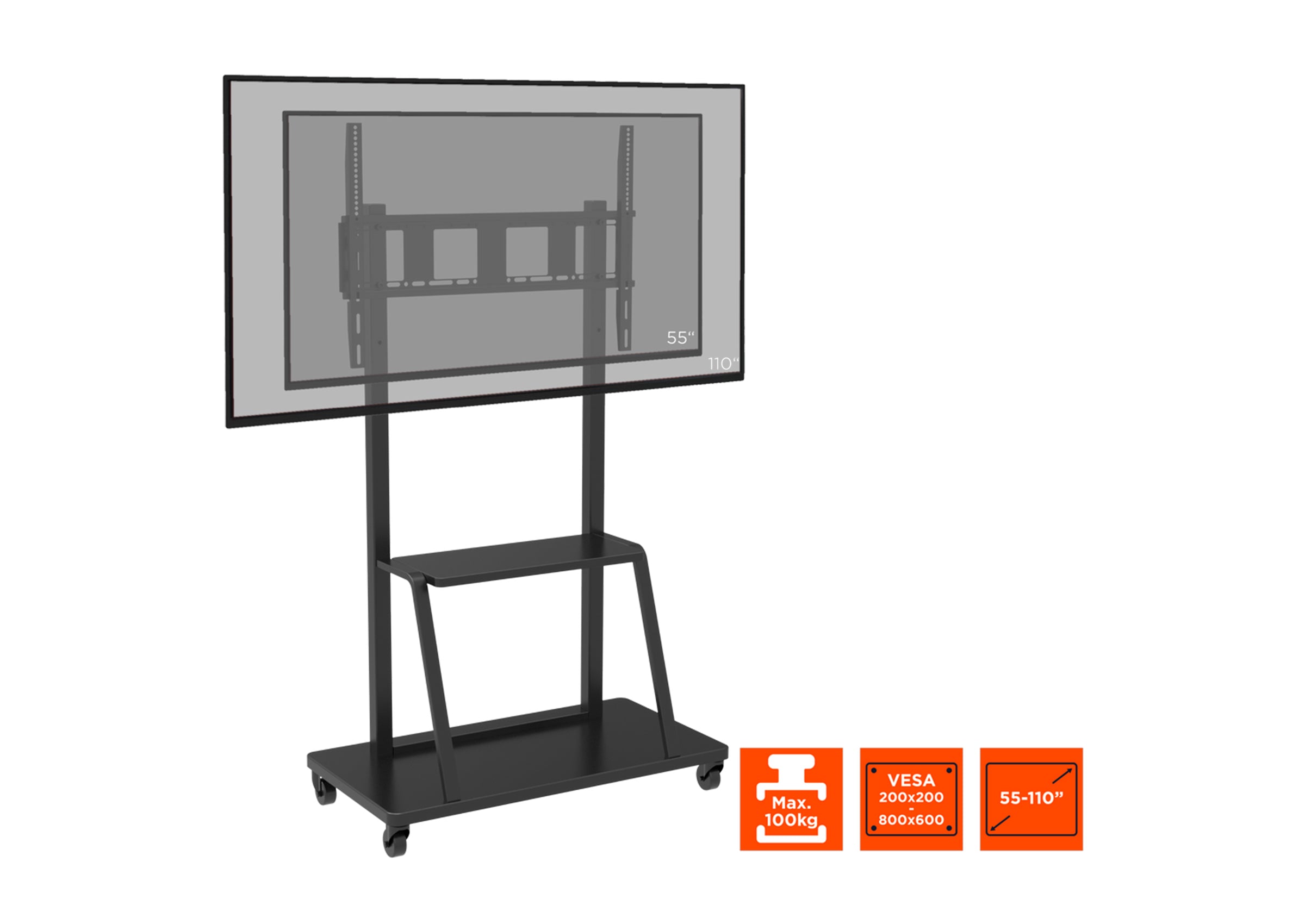 celexon Economy height-adjustable display trolley Adjust-55110MP