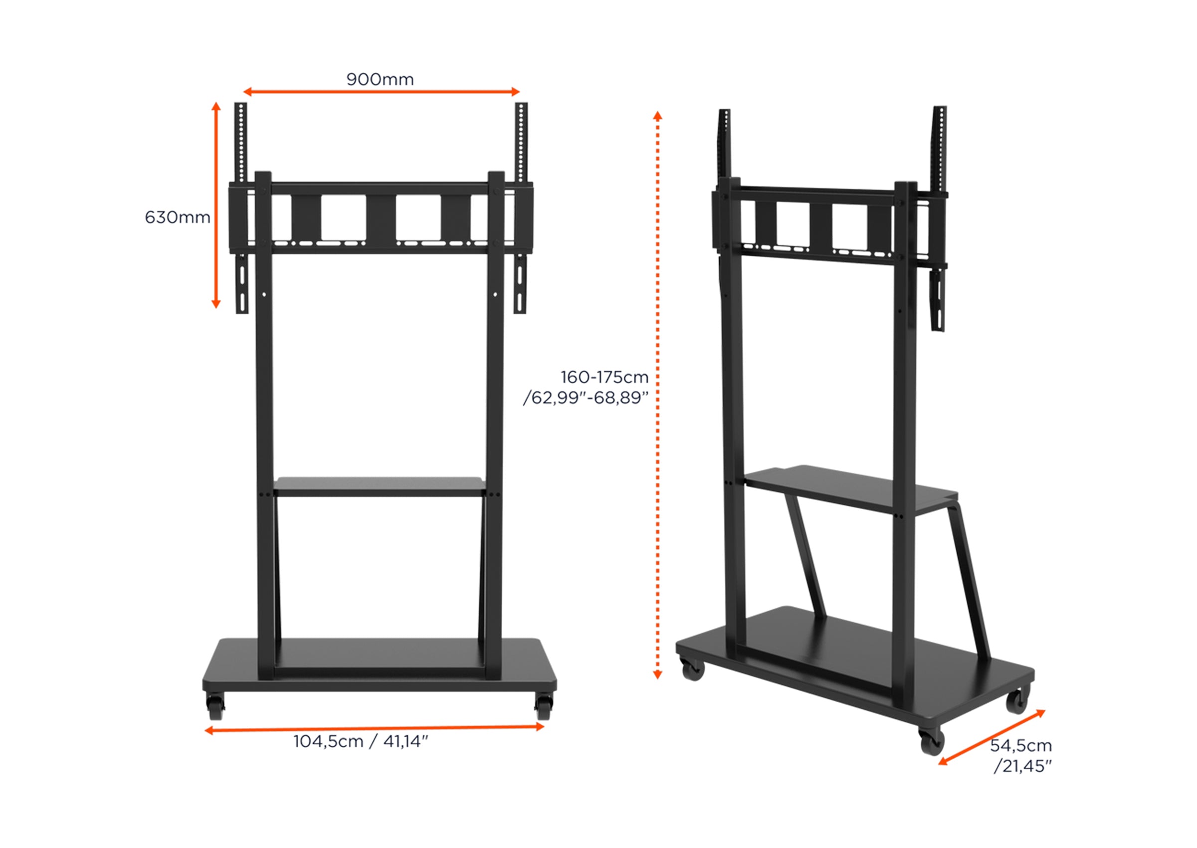 celexon Economy height-adjustable display trolley Adjust-55110MP