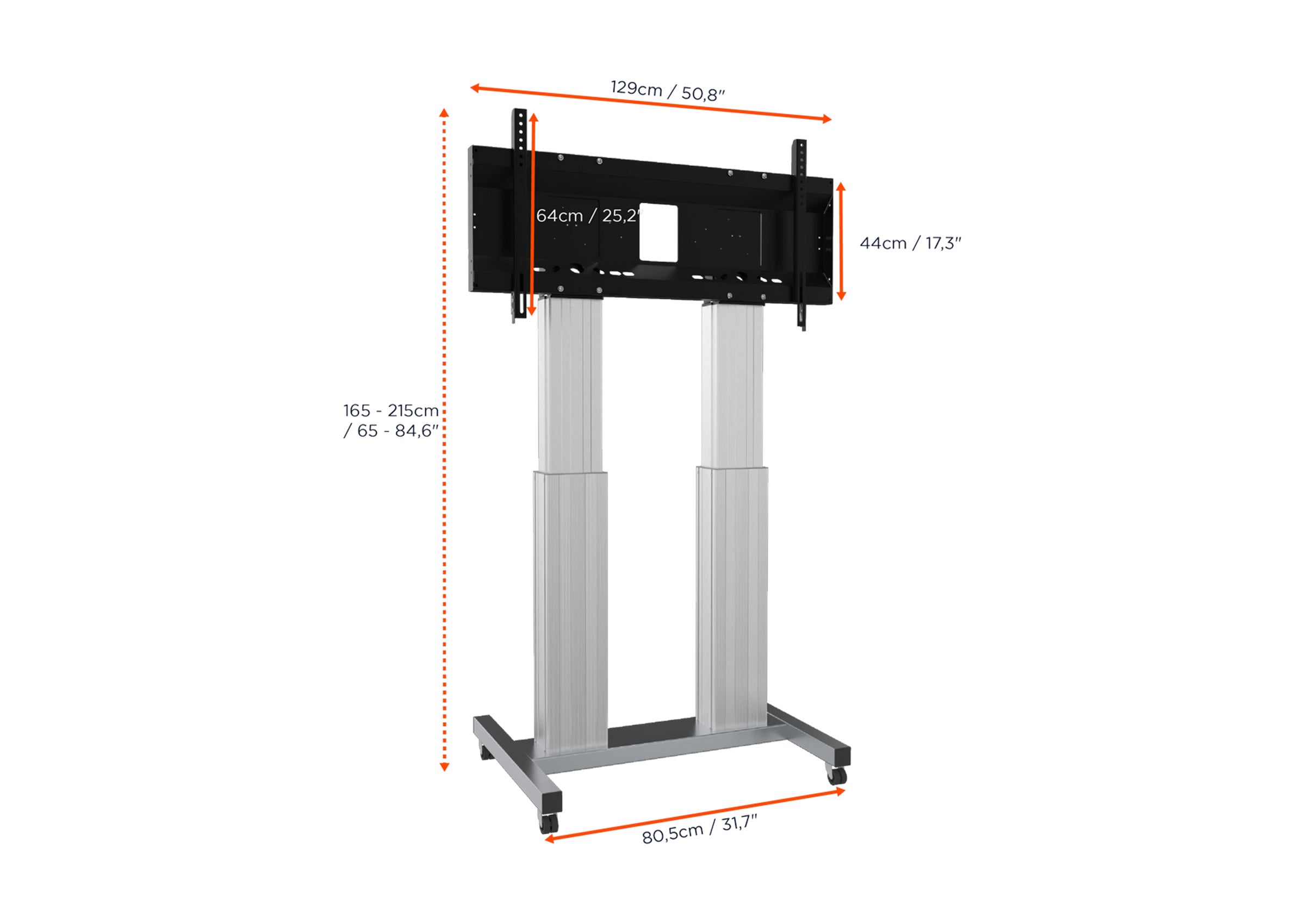 celexon Expert electric height adjustable display trolley Adjust-70120MS- 50cm