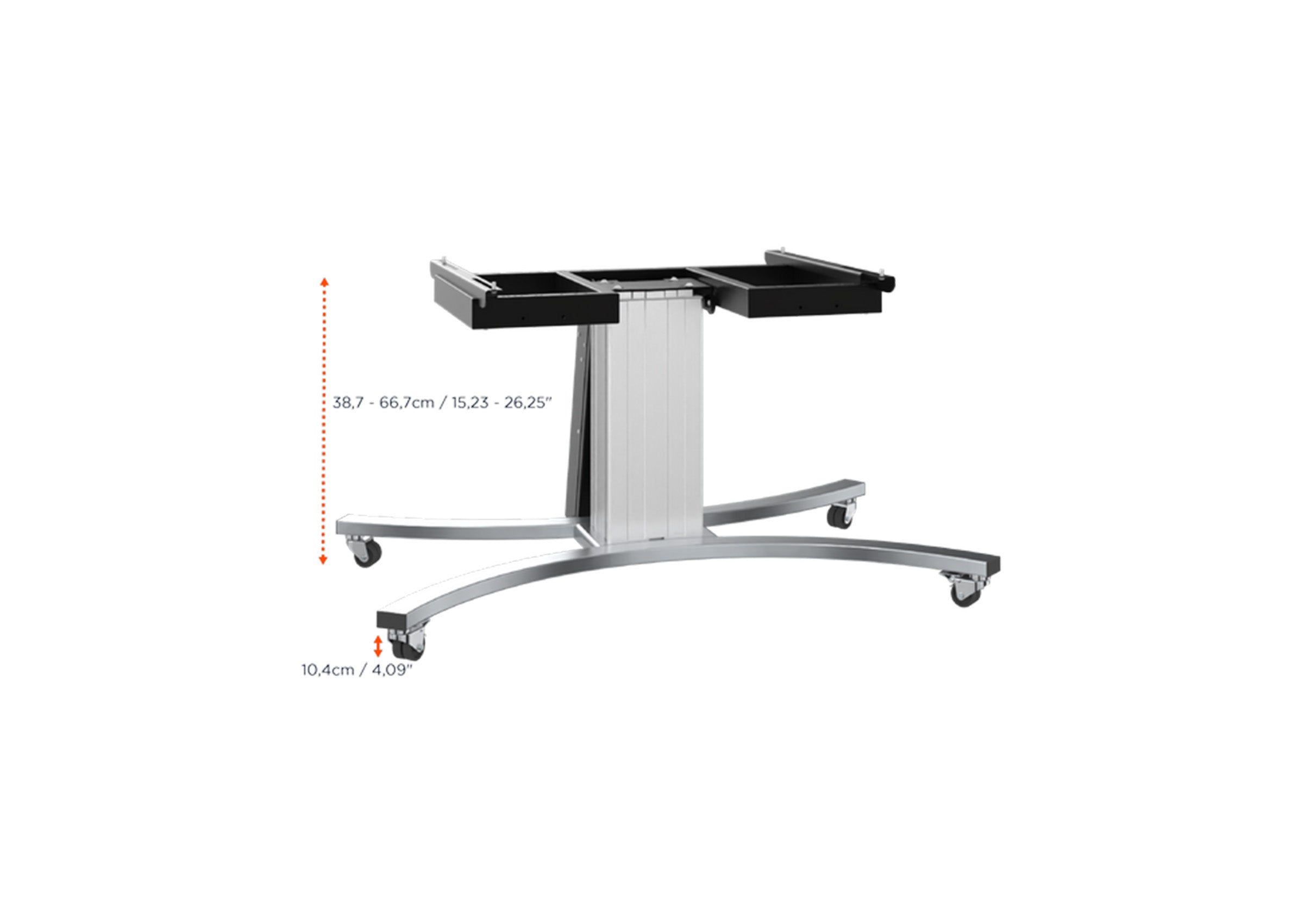 celexon Expert electrically height-adjustable display trolley Adjust-VS with tilt function