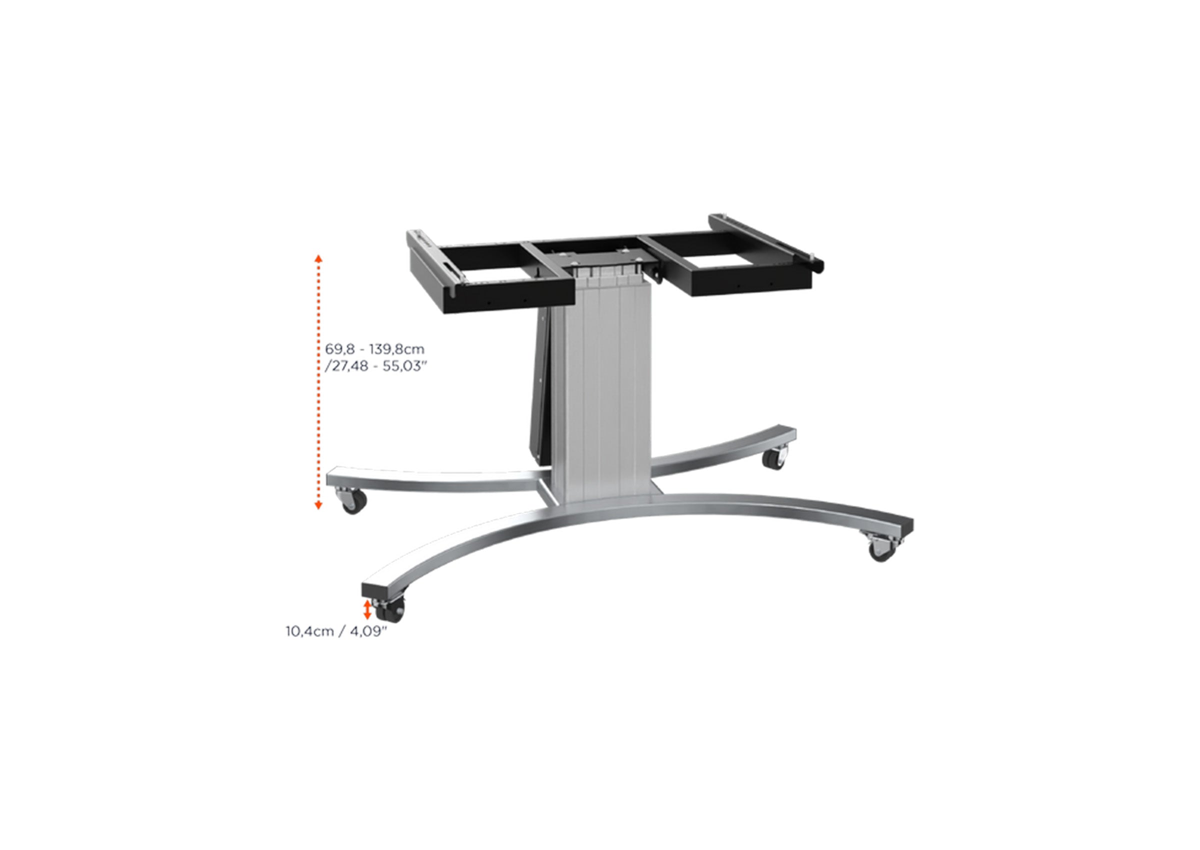 celexon Expert electrically height-adjustable display trolley Adjust-VS with tilt function