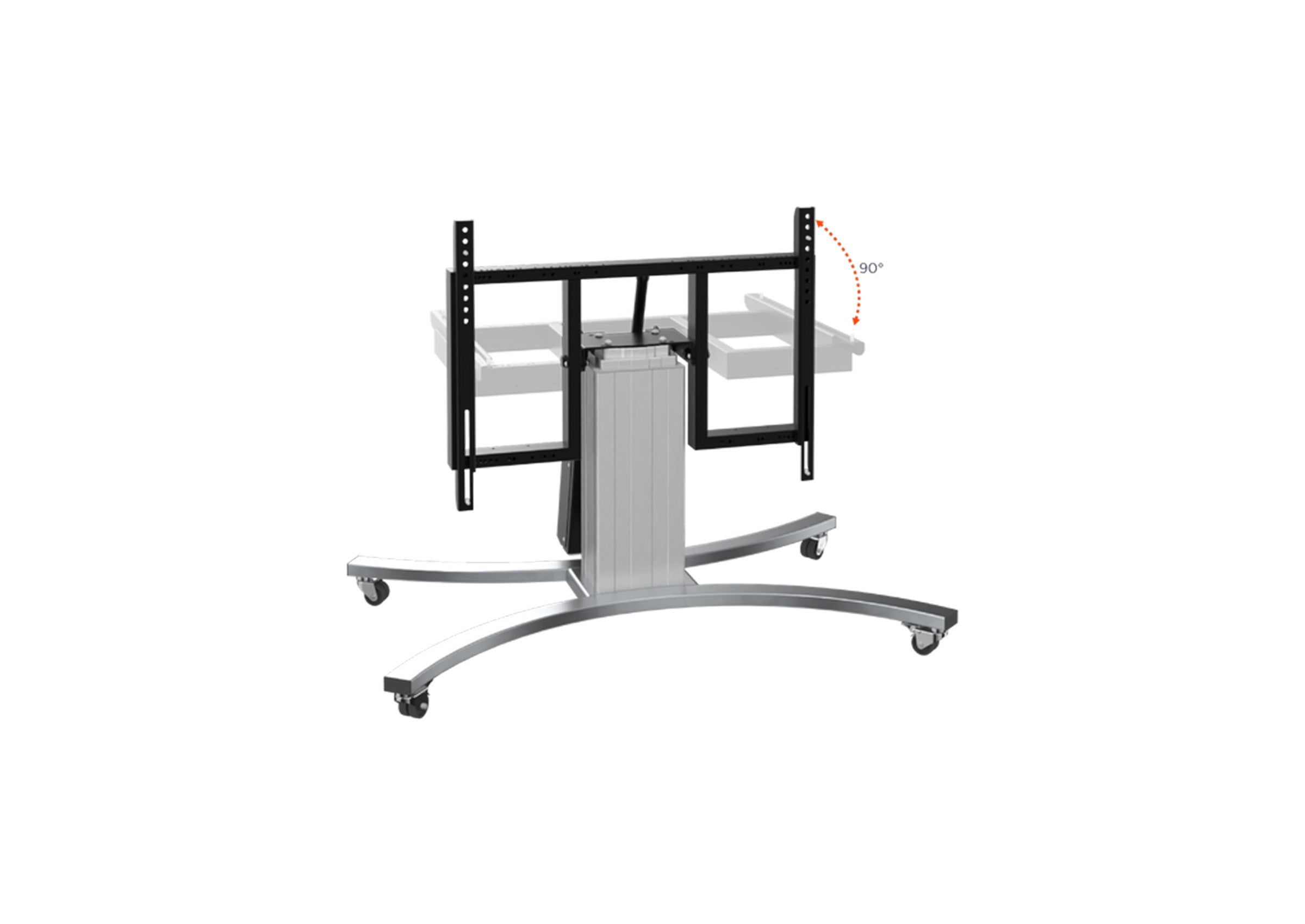 celexon Expert electrically height-adjustable display trolley Adjust-VS with tilt function