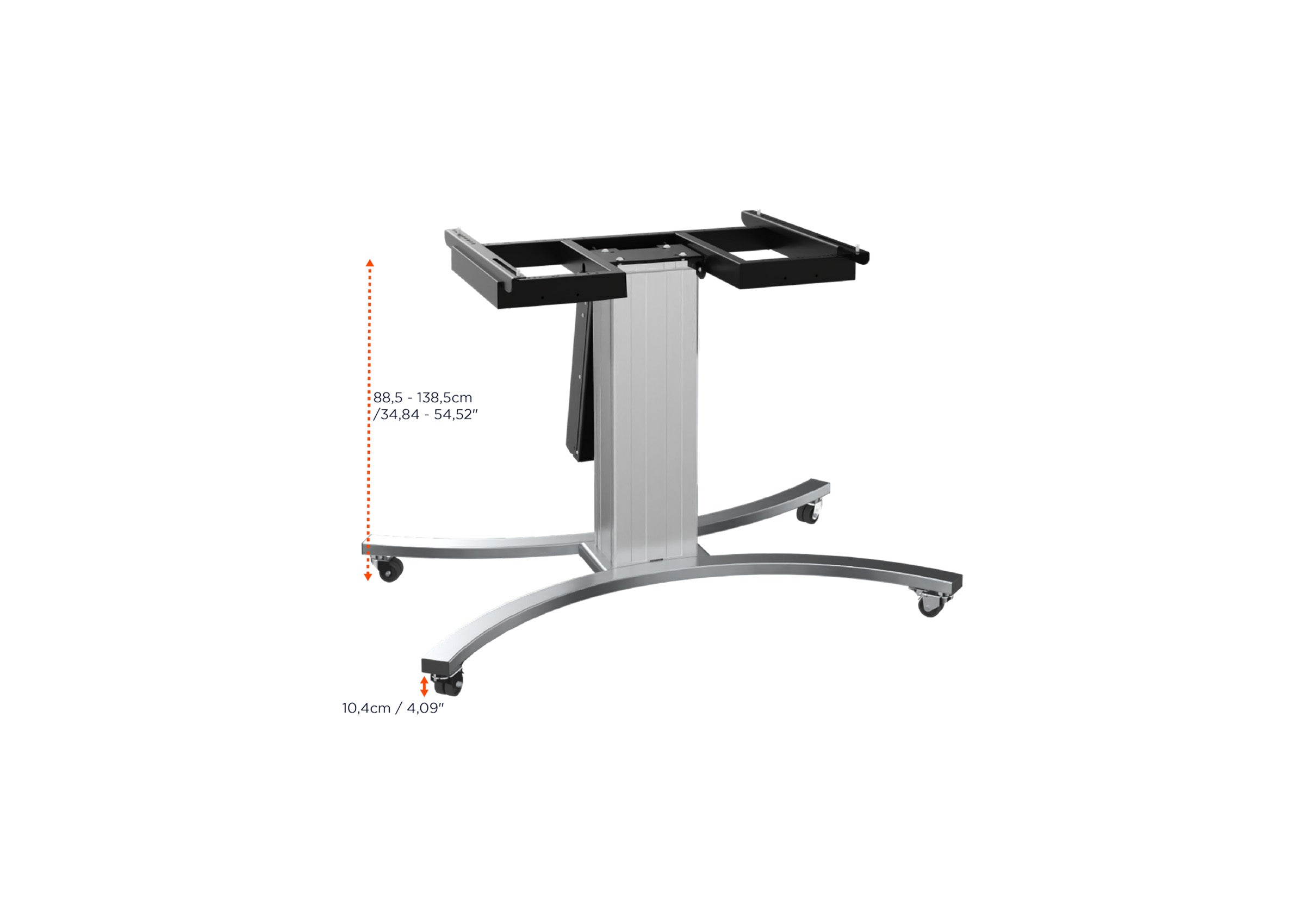 celexon Expert electrically height-adjustable display trolley Adjust-VS with tilt function