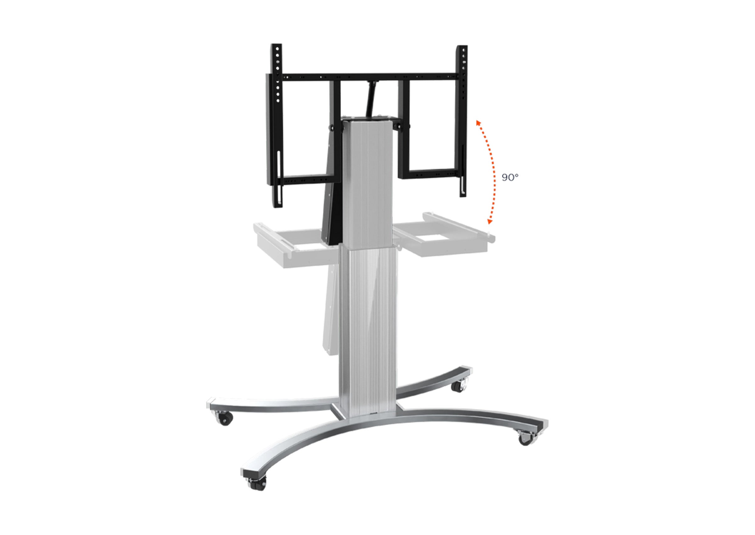 celexon Expert electrically height-adjustable display trolley Adjust-VS with tilt function