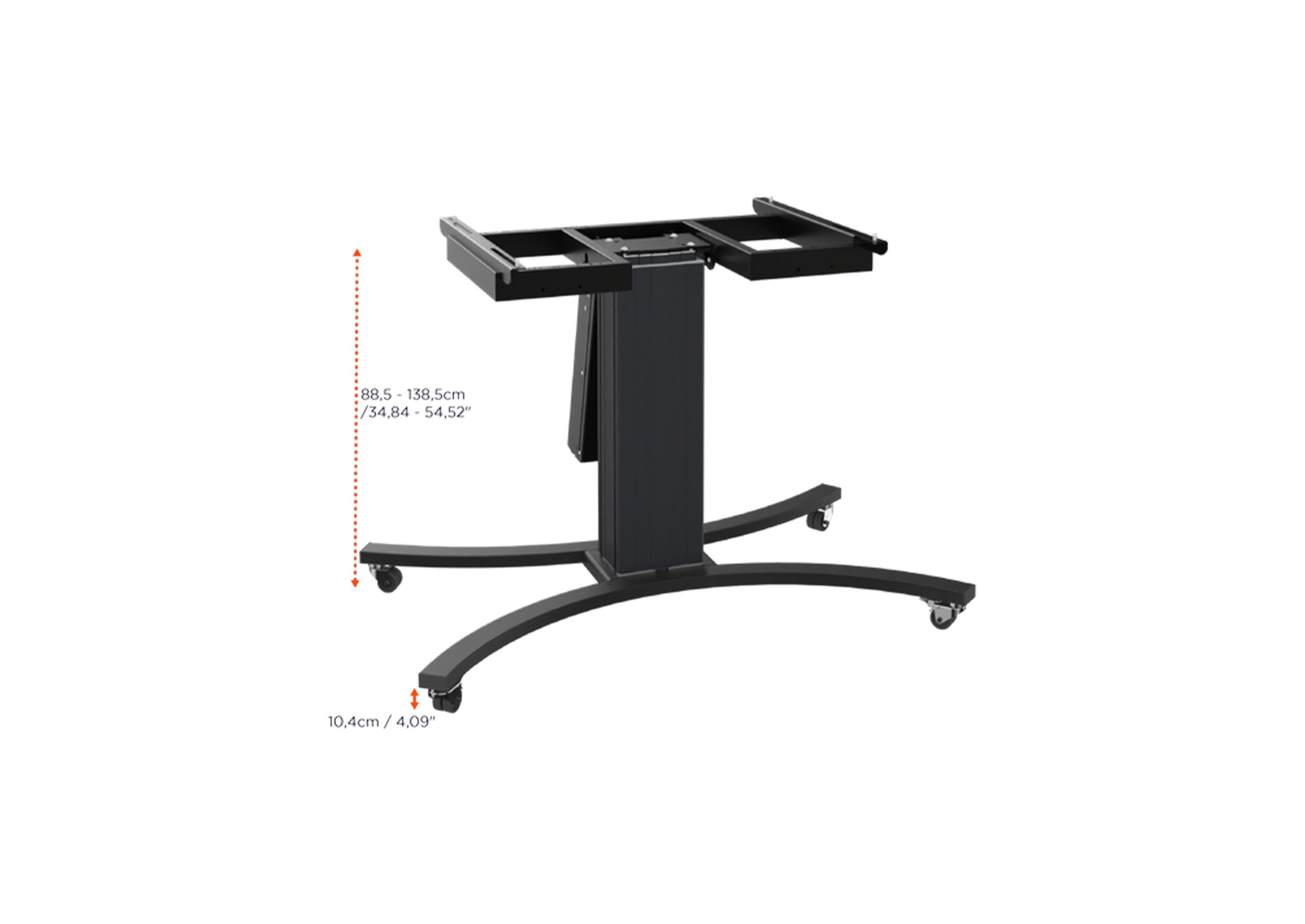 celexon Expert electrically height-adjustable display trolley Adjust-VB with tilt function