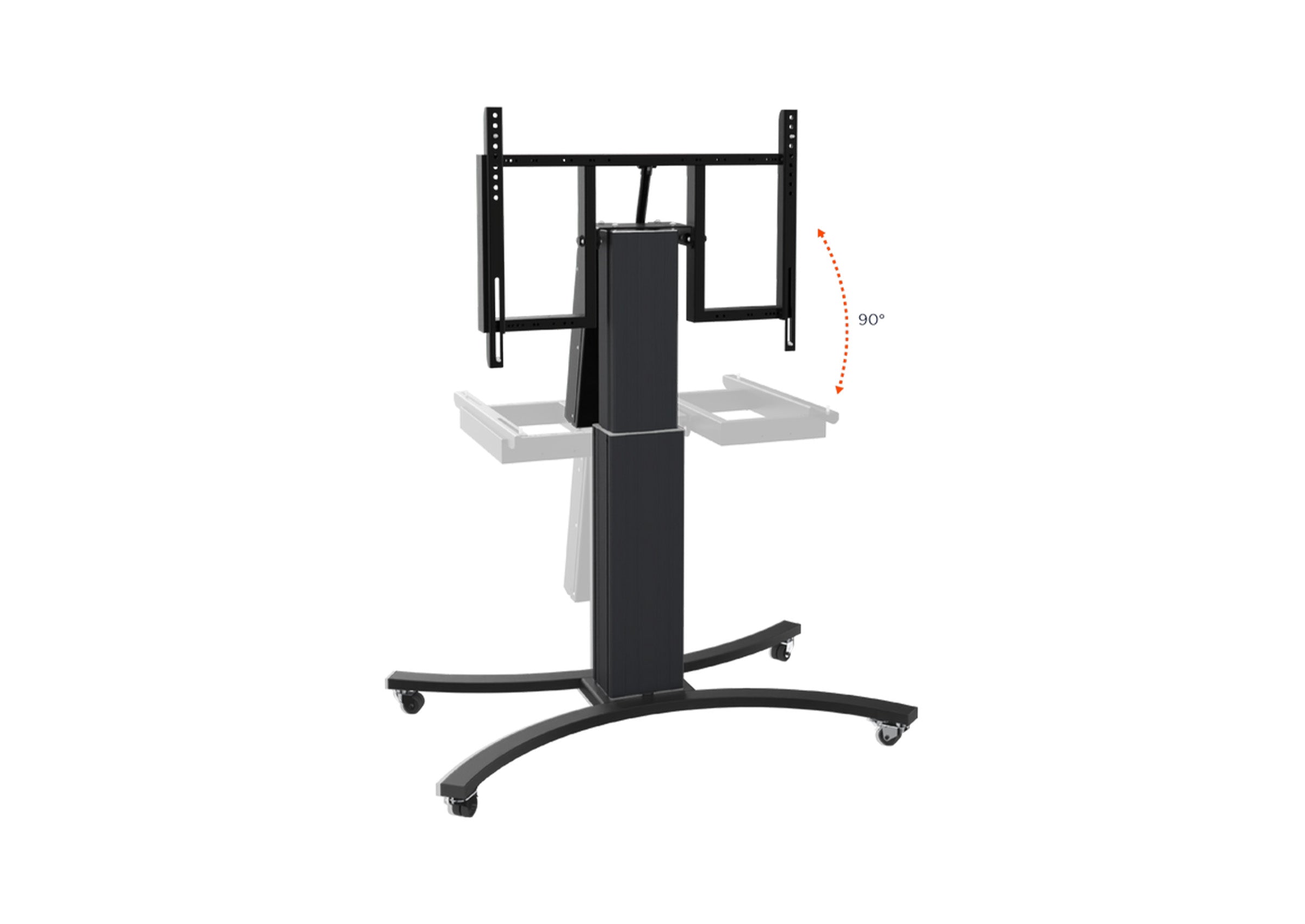 celexon Expert electrically height-adjustable display trolley Adjust-VB with tilt function