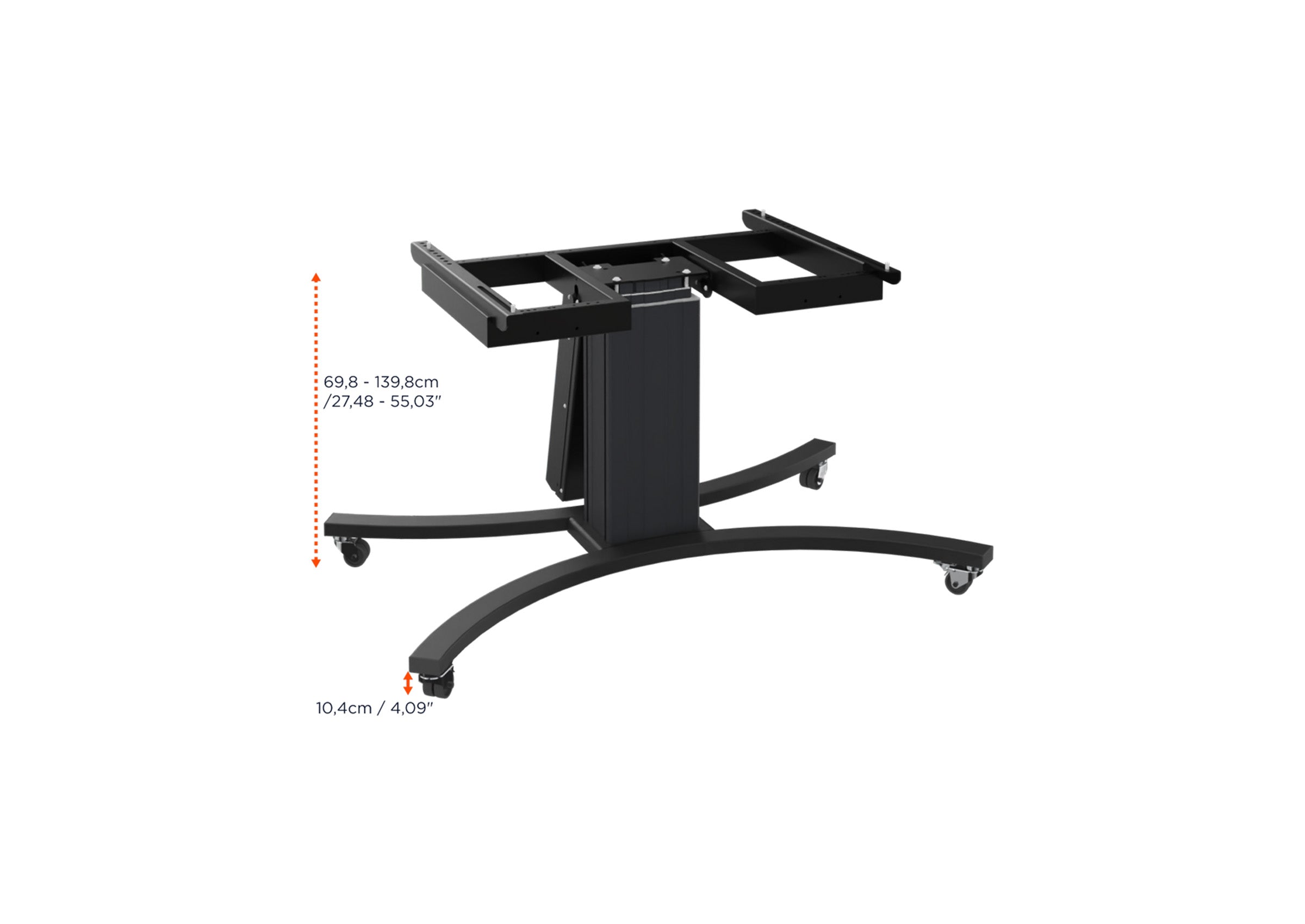 celexon Expert electrically height-adjustable display trolley Adjust-VB with tilt function