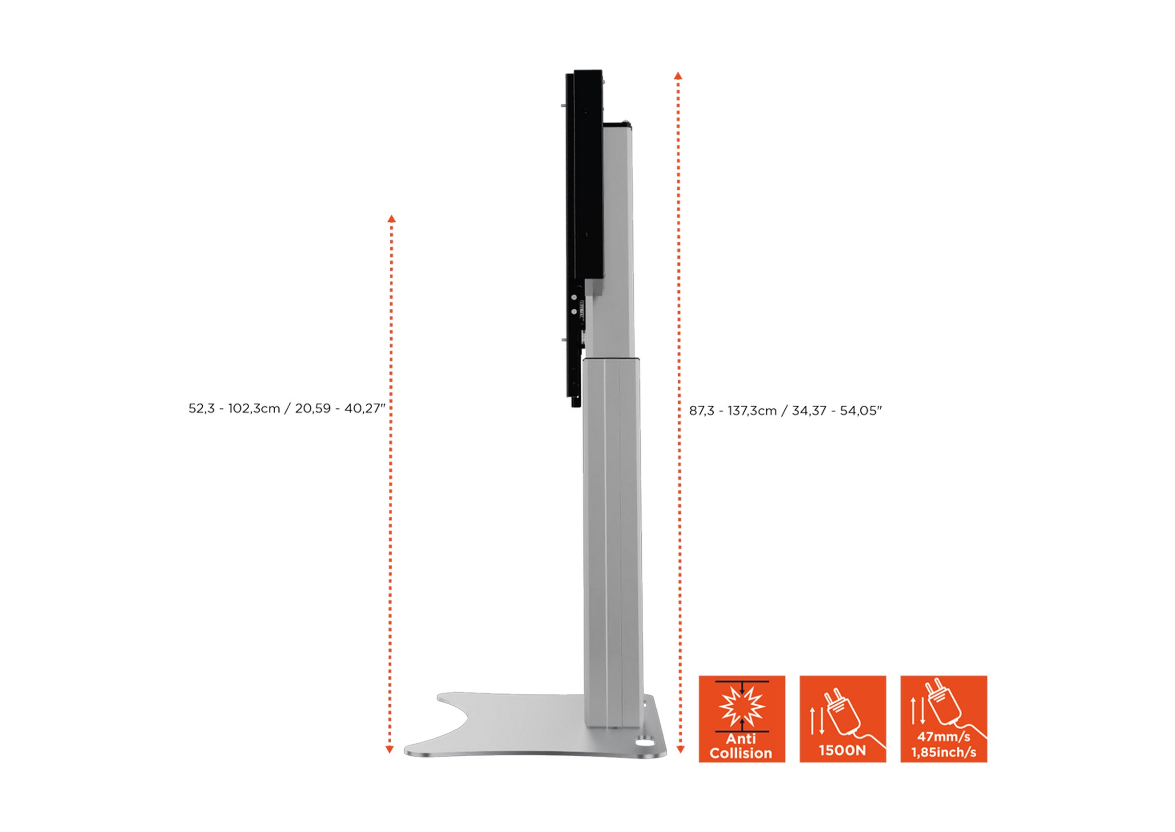 celexon Expert electrically height-adjustable display stand Adjust-4286PS