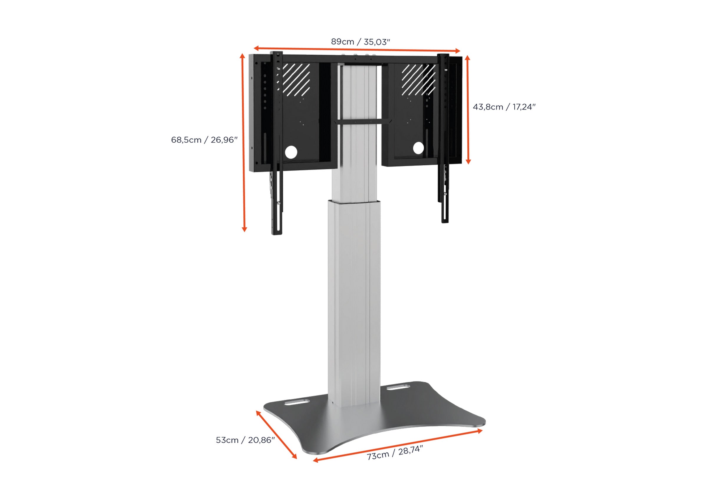 celexon Expert electrically height-adjustable display stand Adjust-4286PS