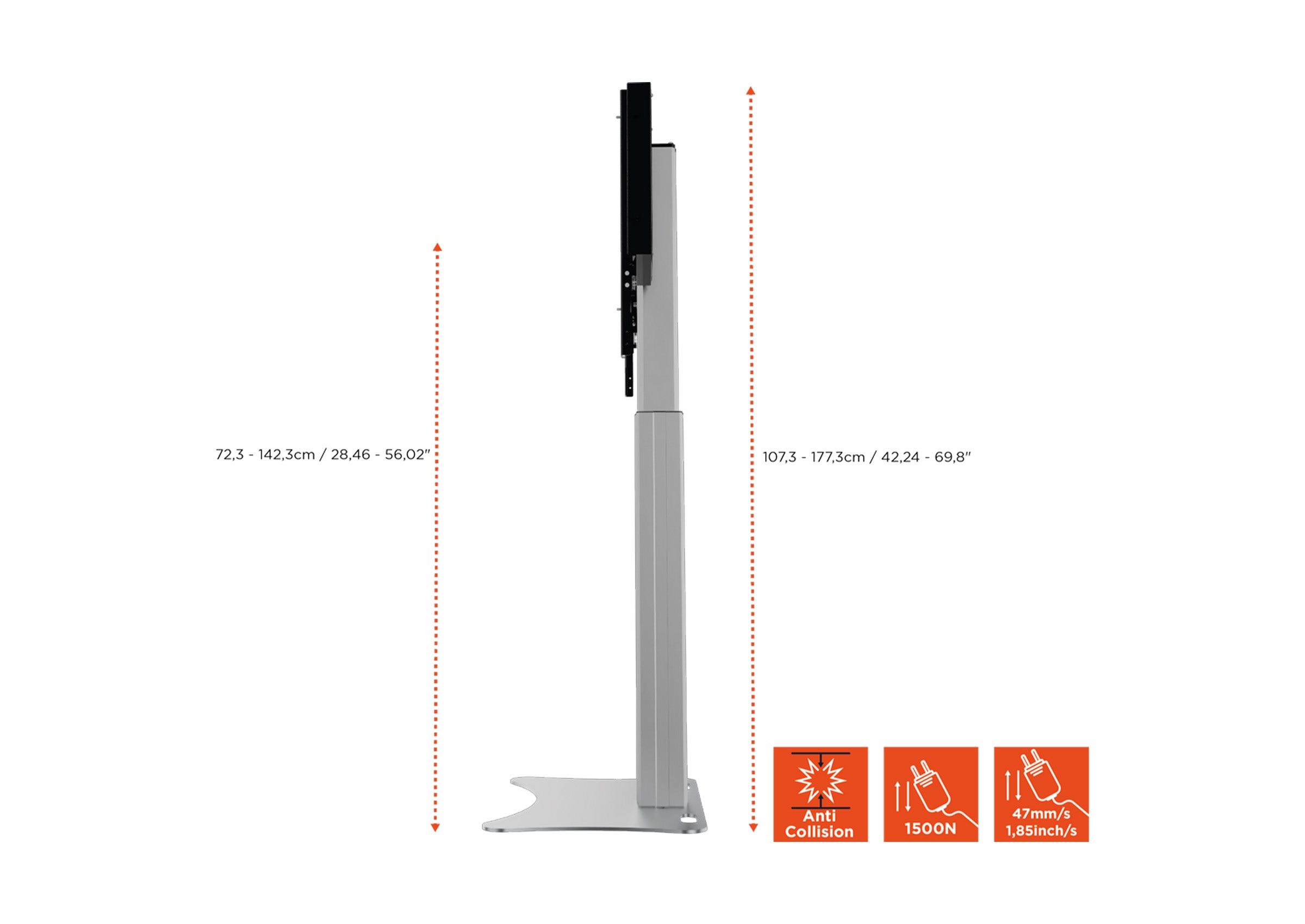 celexon Expert electrically height-adjustable display stand Adjust-4286PS