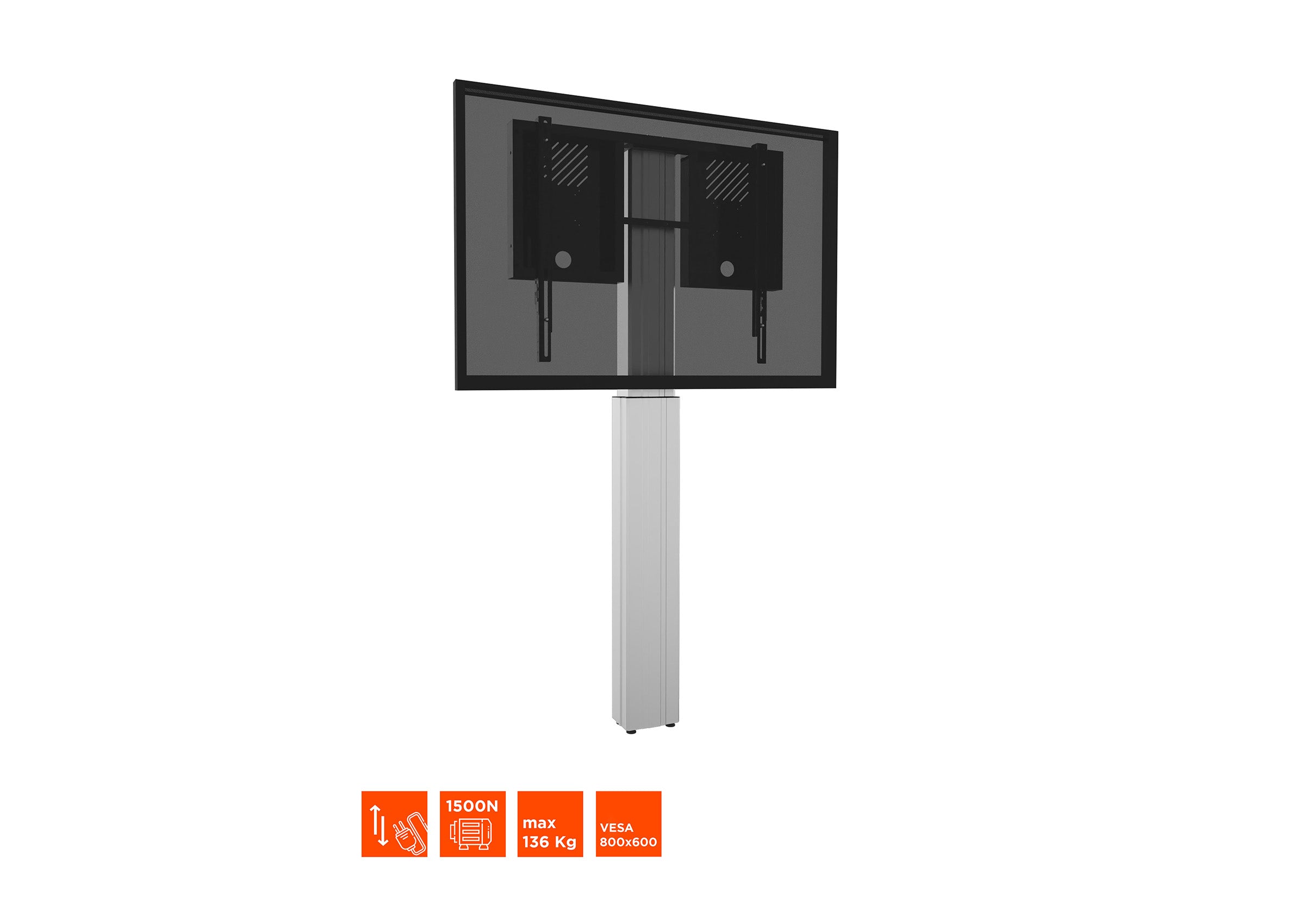 celexon Expert electric height adjustable display stand Adjust-4286WS with wall mounting