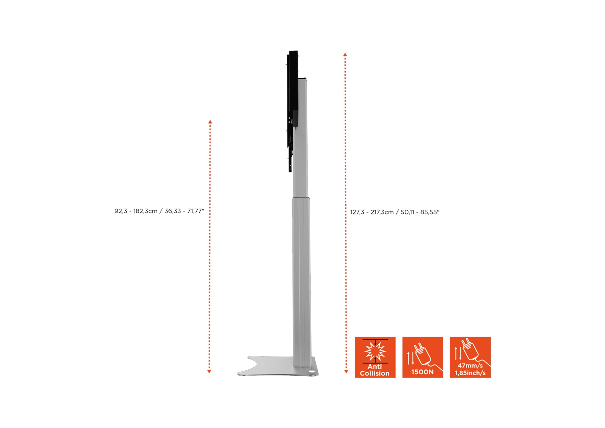 celexon Expert electric height-adjustable display stand Adjust-4286PS – 90cm