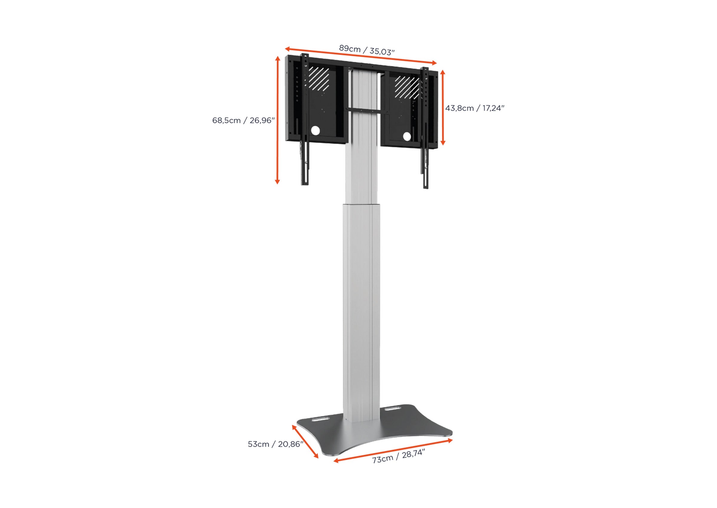 celexon Expert electric height-adjustable display stand Adjust-4286PS – 90cm