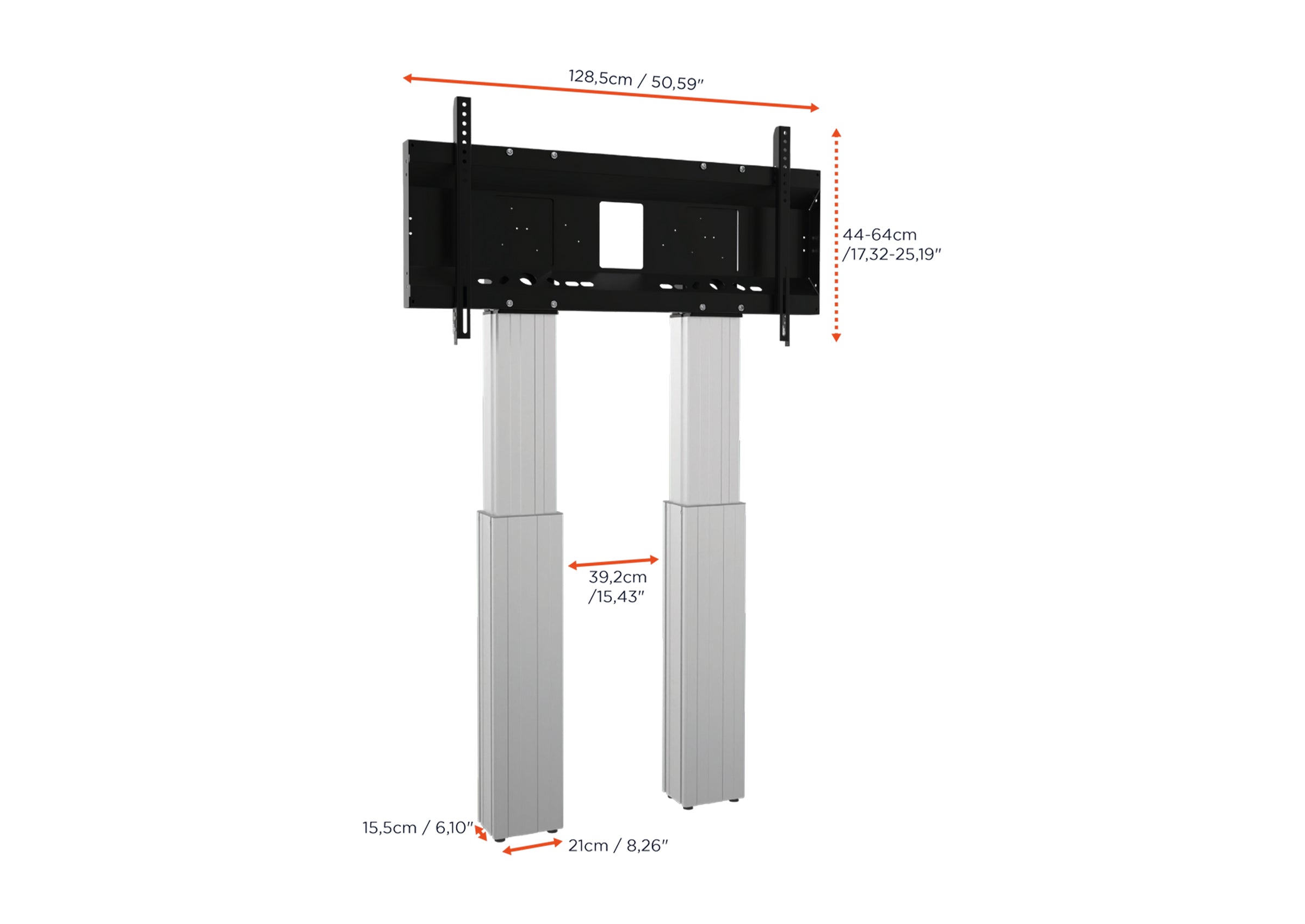 celexon Expert electric height adjustable display stand Adjust-70120WS with wall mounting - 50cm