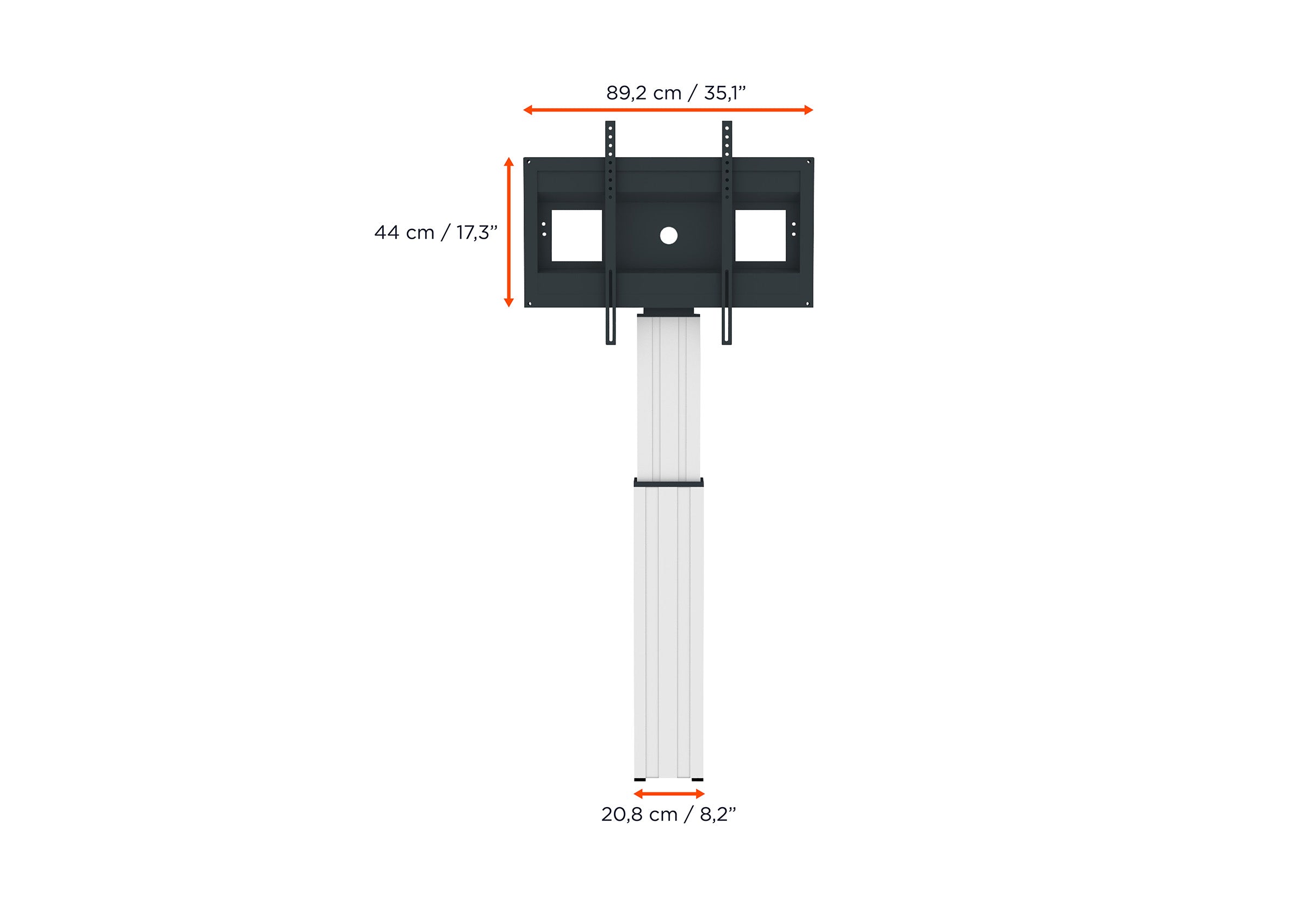 celexon Professional Plus electrically height-adjustable display stand Adjust-42100W with wall mounting