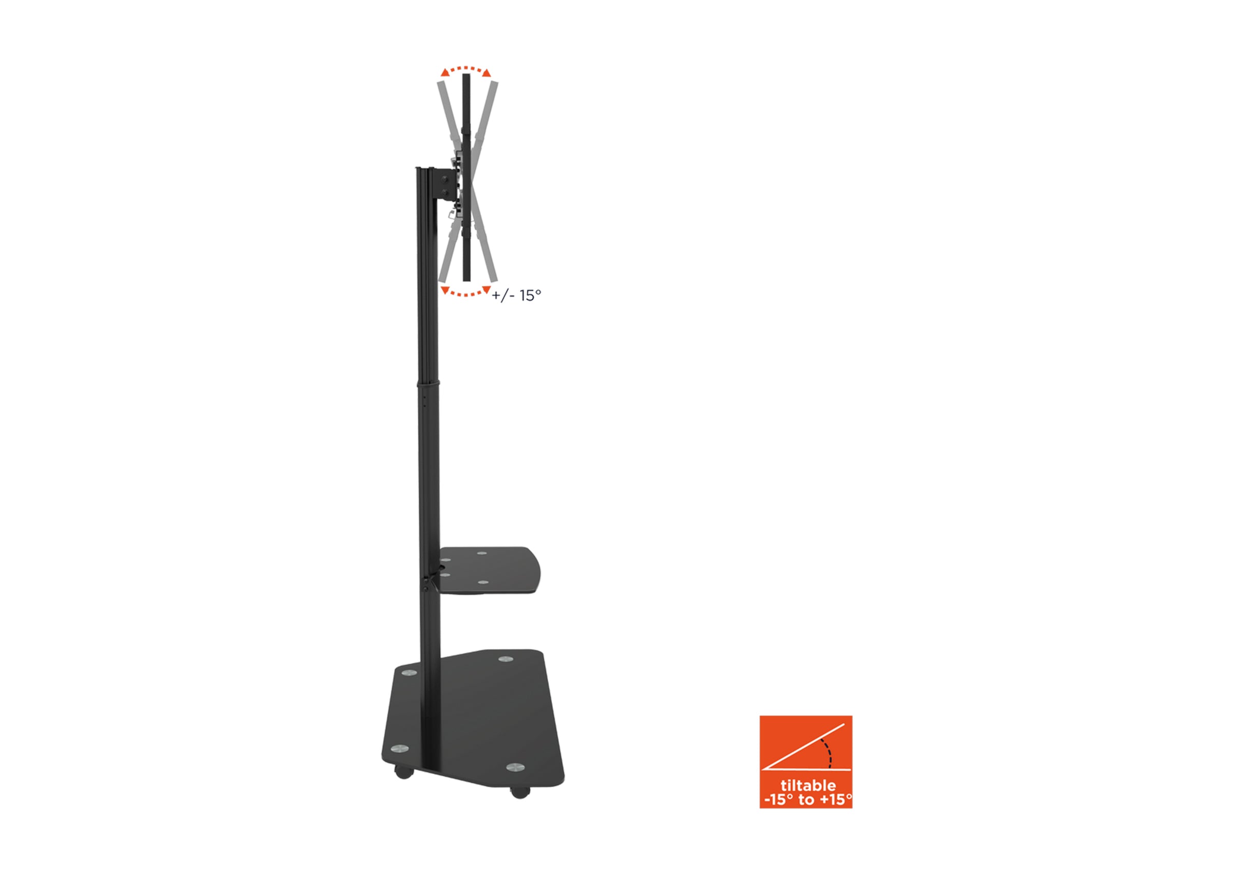 celexon Professional height-adjustable display trolley Adjust-3270MP Portrait