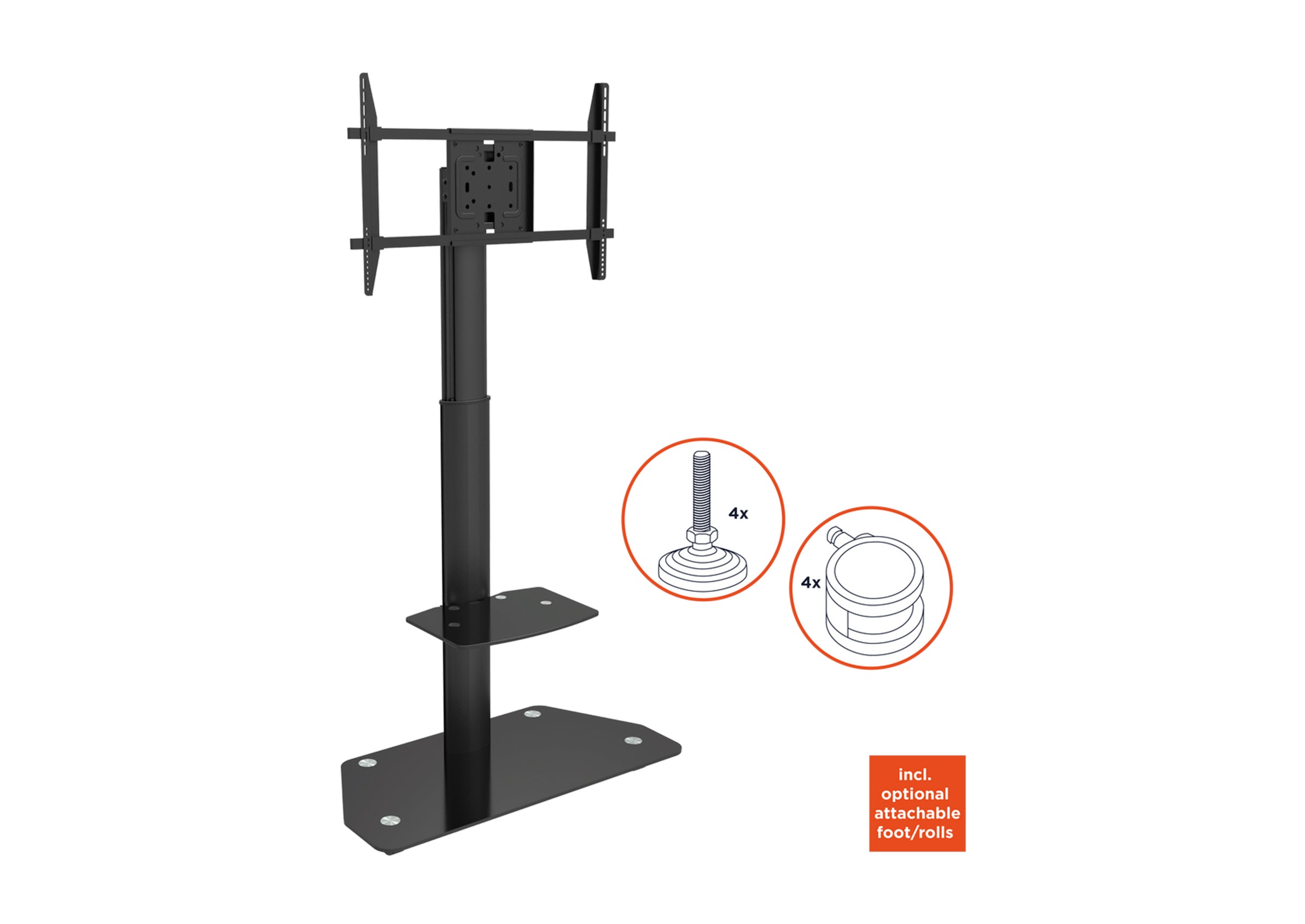 celexon Professional height-adjustable display trolley Adjust-3270MP Portrait