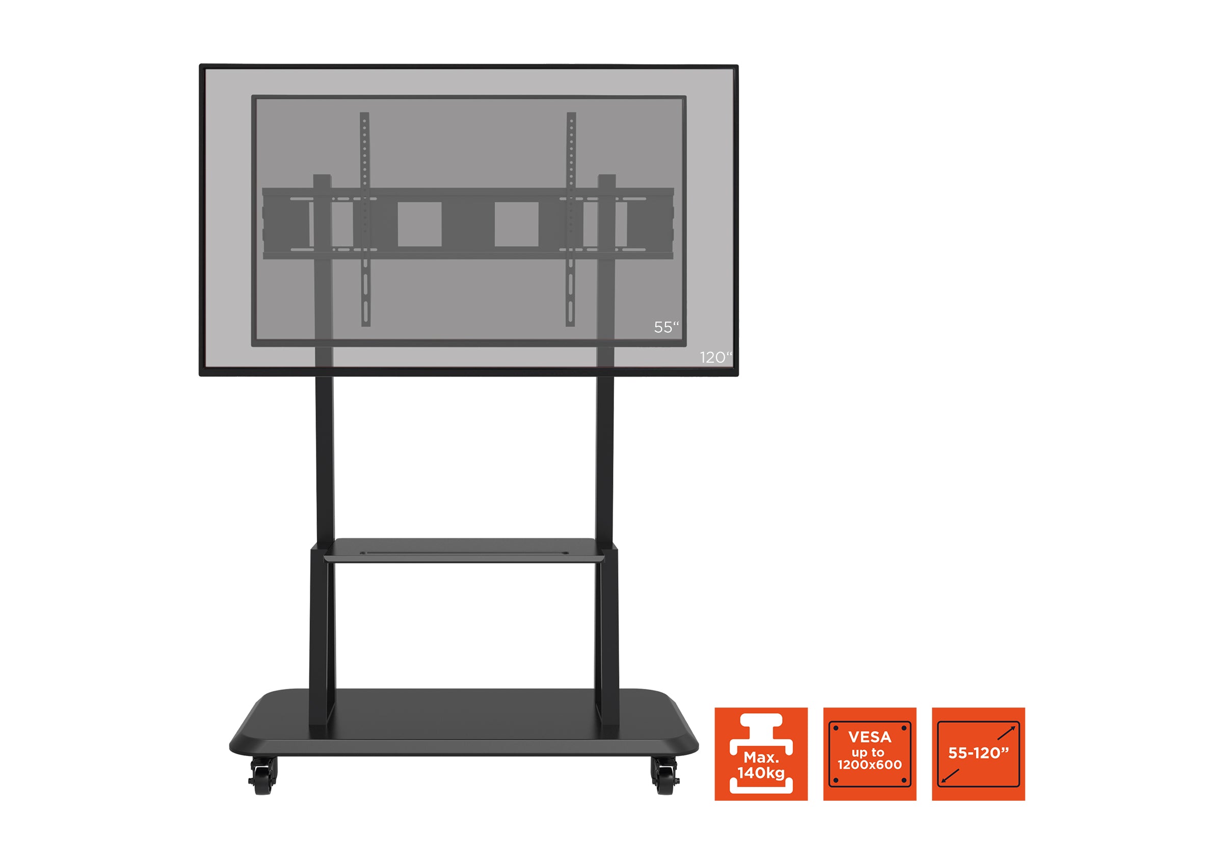 celexon Professional height-adjustable display trolley Adjust-55120MP