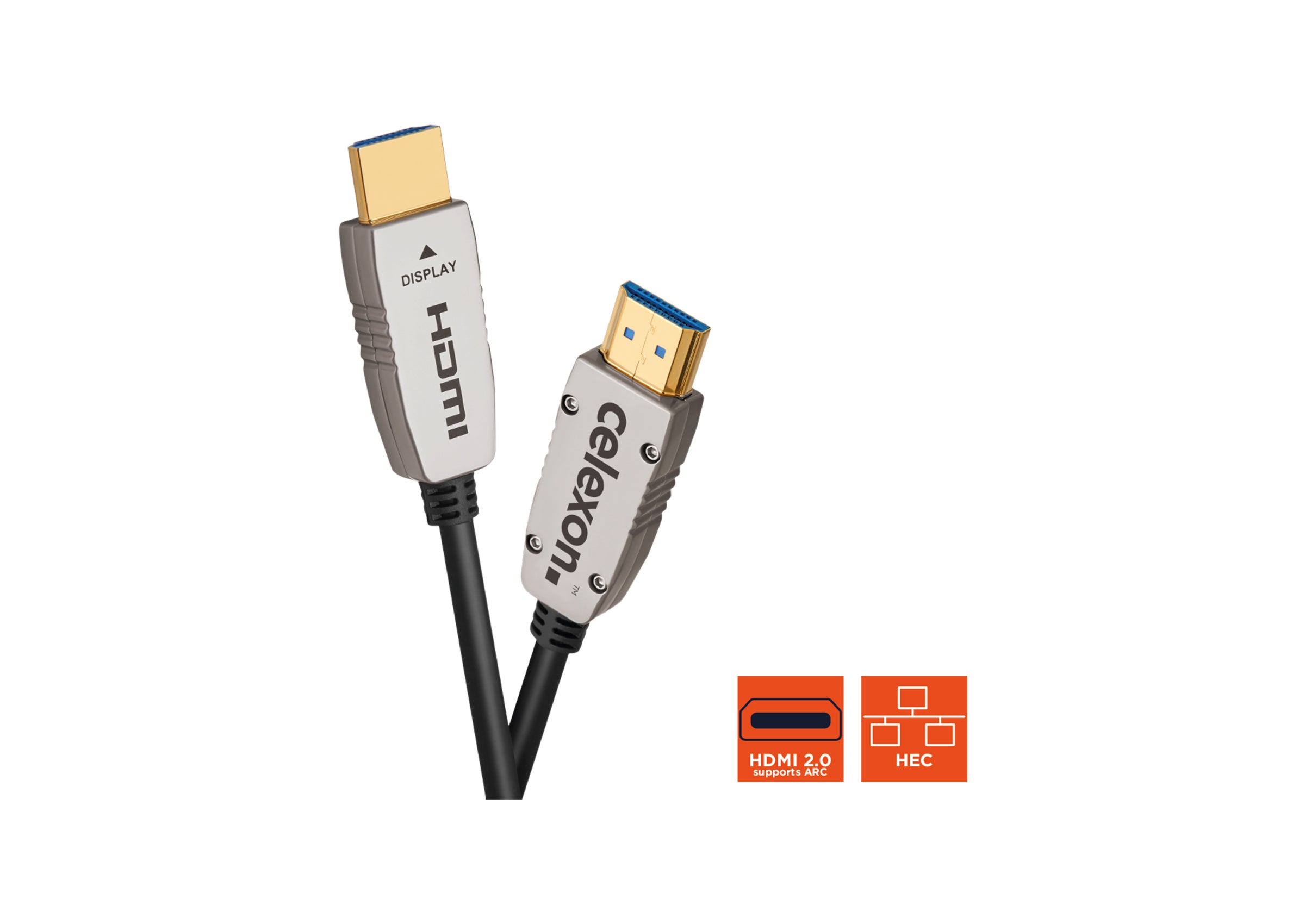 celexon UHD Optical Fibre HDMI 2.0b Active Cable, black